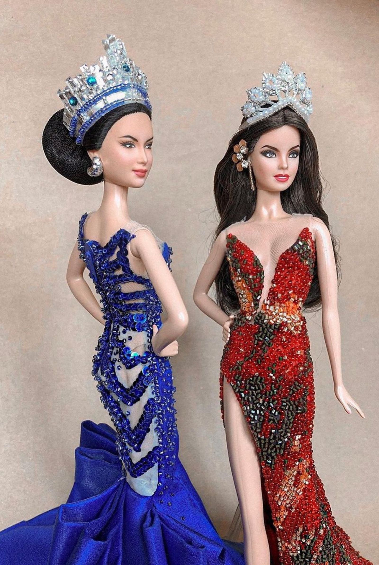 Ian Mendajar Miss Universe 2015 Pia Wurtzbach and Miss Universe 2018 Catriona Gray dolls