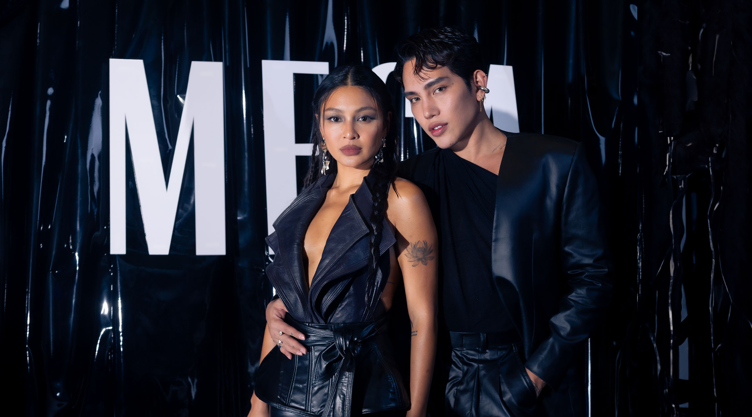 Nadine Lustre and Jelly Eugenio against MEGA backdrop