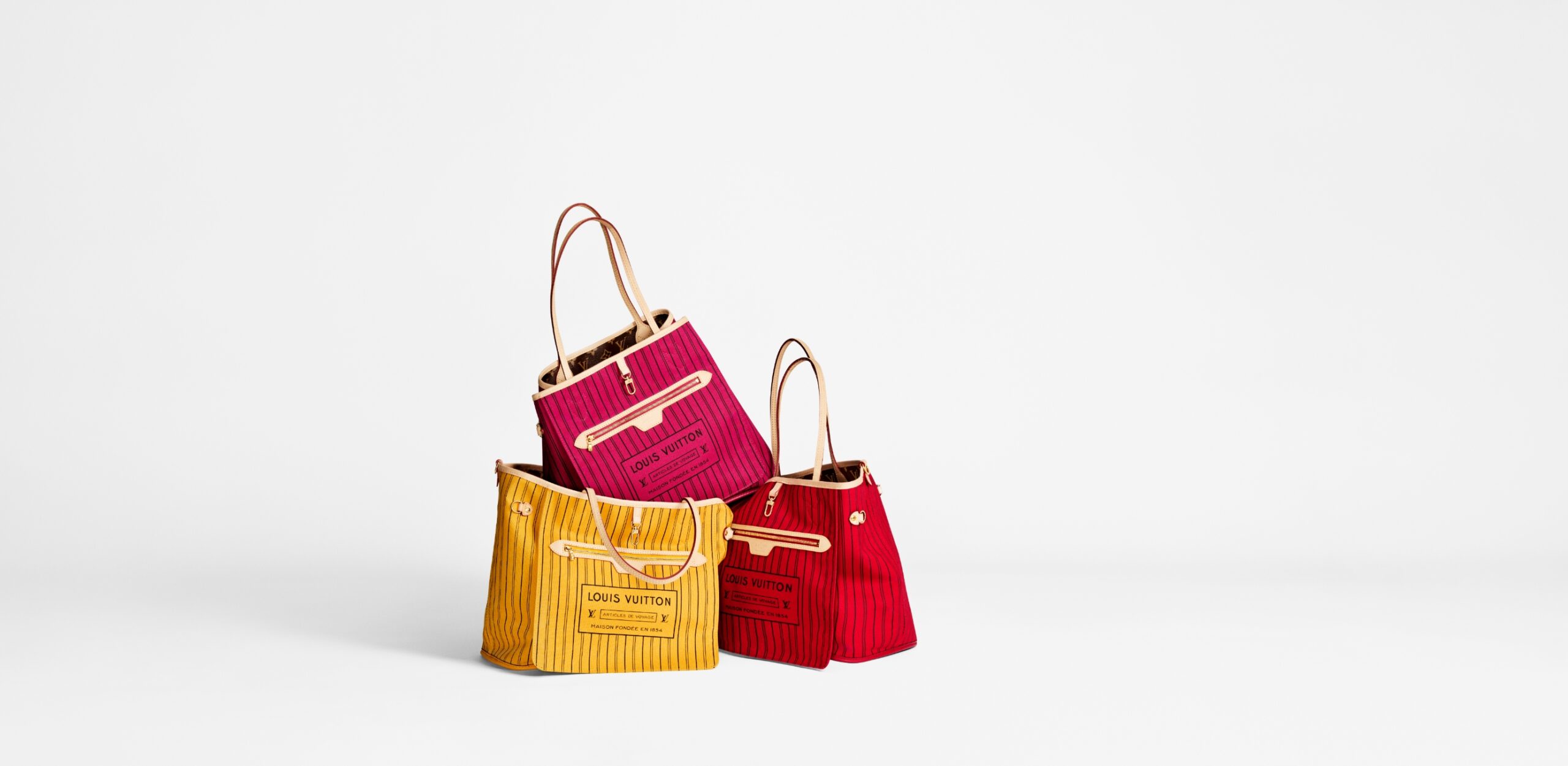 Louis Vuitton Neverfull Inside Out in Jaune, Rouge, and Rose - MM