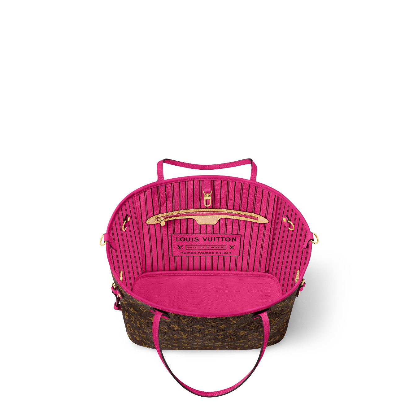 Neverfull Inside Out in Deep Pink MM