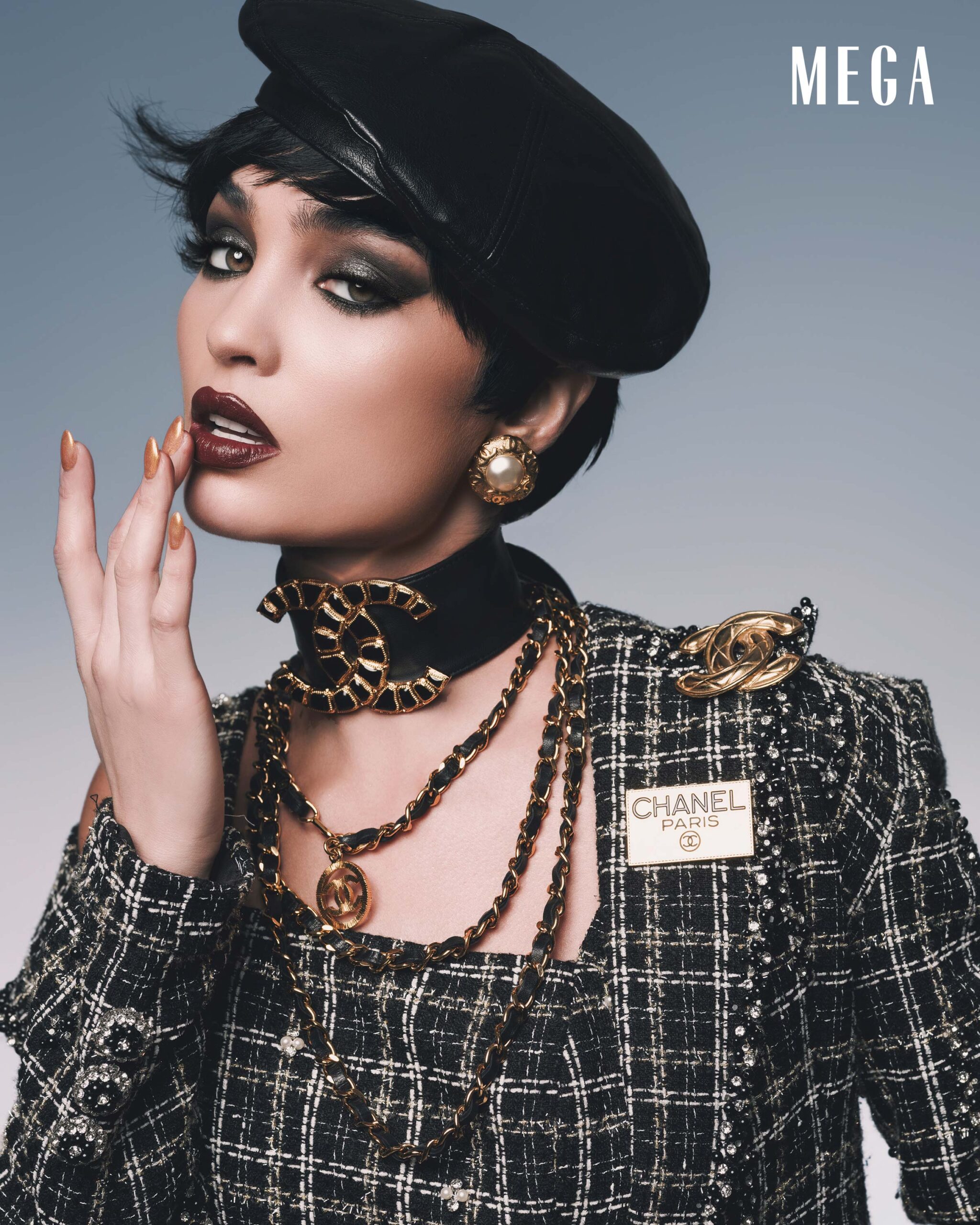 R'Bonney Gabriel wears Mark Bumgarner with Chanel accessories