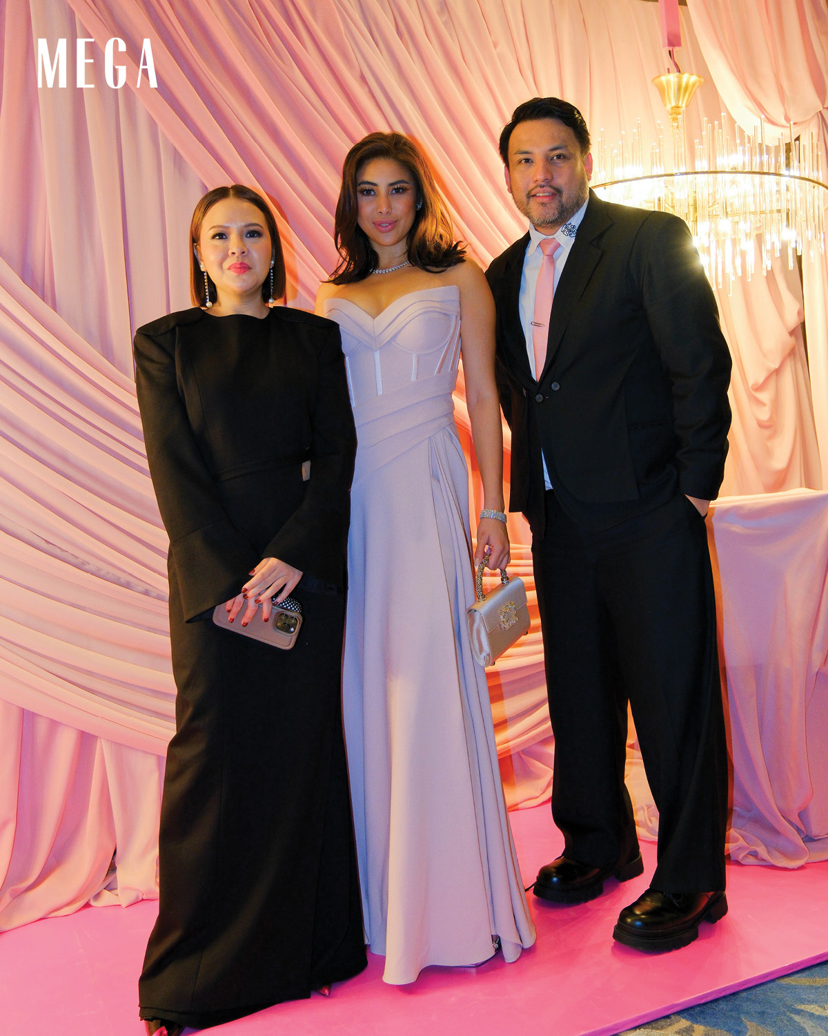 EIC of MEGA Peewee Reyes-Isidro, Milka Romero, and COO of One Mega Group Inc. Ramon Galicia
