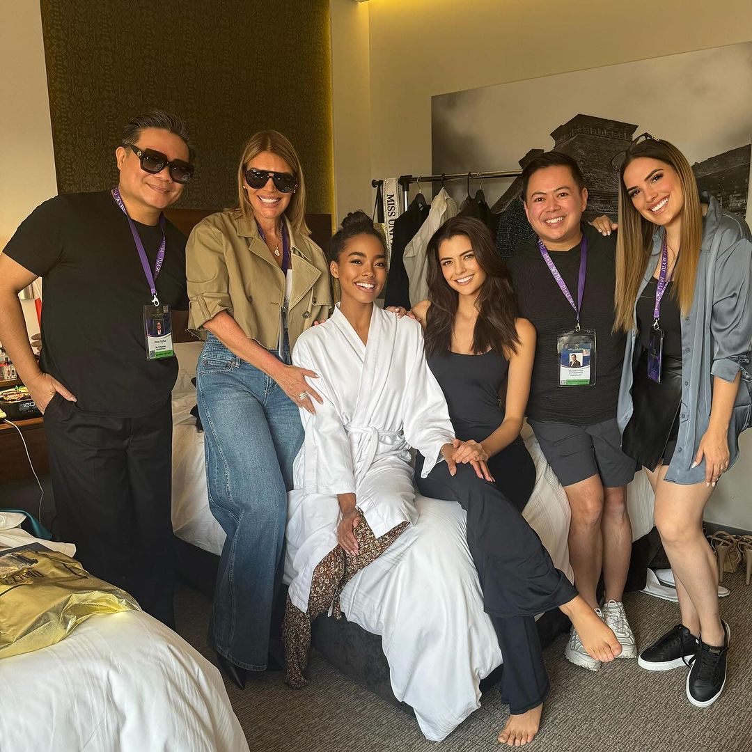 Miss Universe Philippines and Miss Universe Peru teams meeting each other Chelsea Manalo Tati Calmell sisterhood friendship PERUPPINES