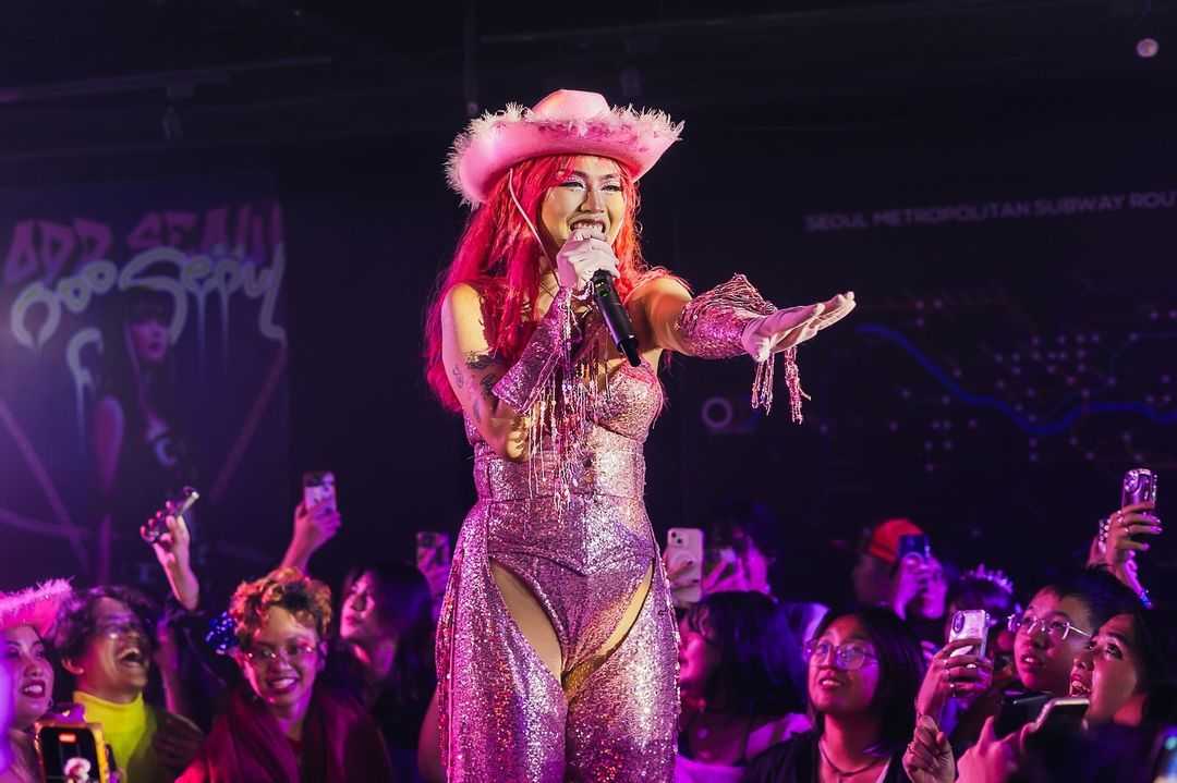 Artist Savvy performing for The Sunny Side Club's Anniversary Party last September; shot by Yelle Capinianes