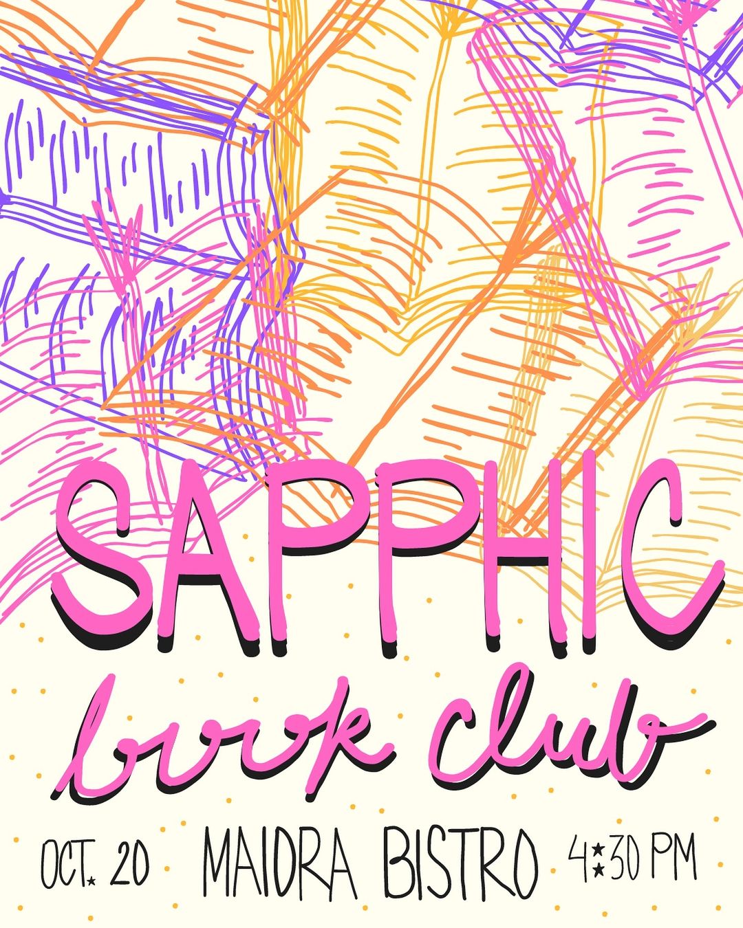 The Sunny Side Club hosted a Sapphic Book Club sapphic queer events