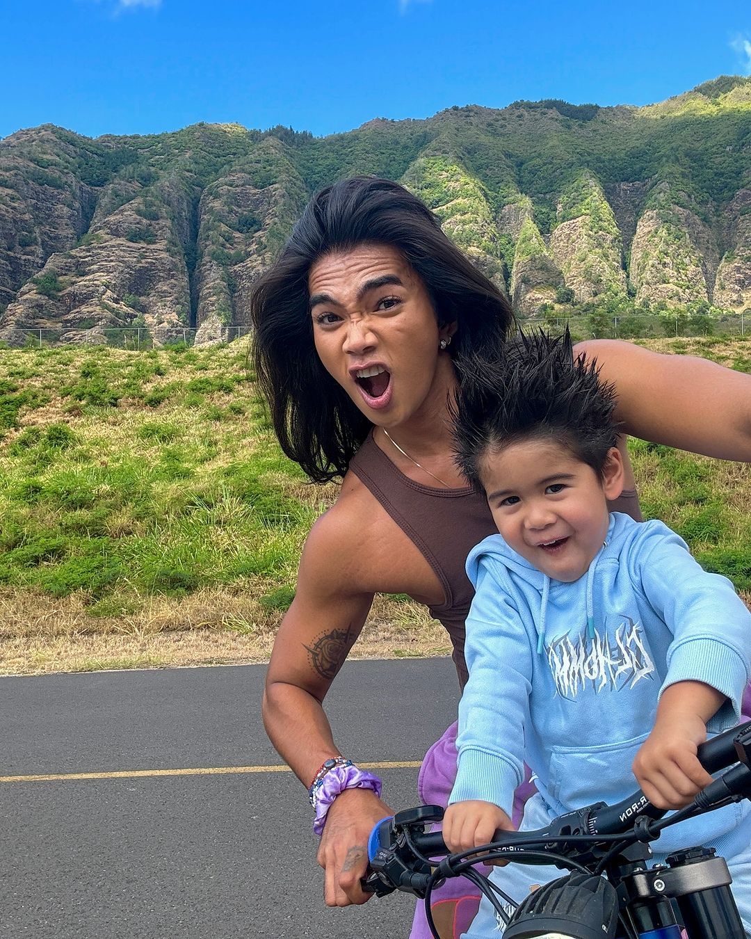 Uncle Bretman Rock taking nephew Ezekiel biking Guncle