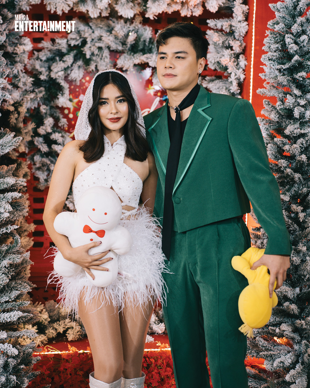 Love team LoiNie in white and green contrasting looks for this year's Star Magical Christmas Ball Loisa Andalio Ronnie Alonte