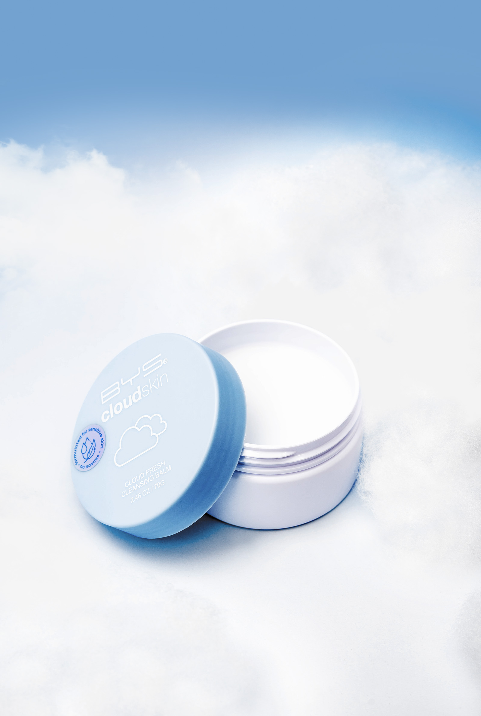 The collection also offers a cleansing balm, the BYS Cloud Fresh Cleansing Balm