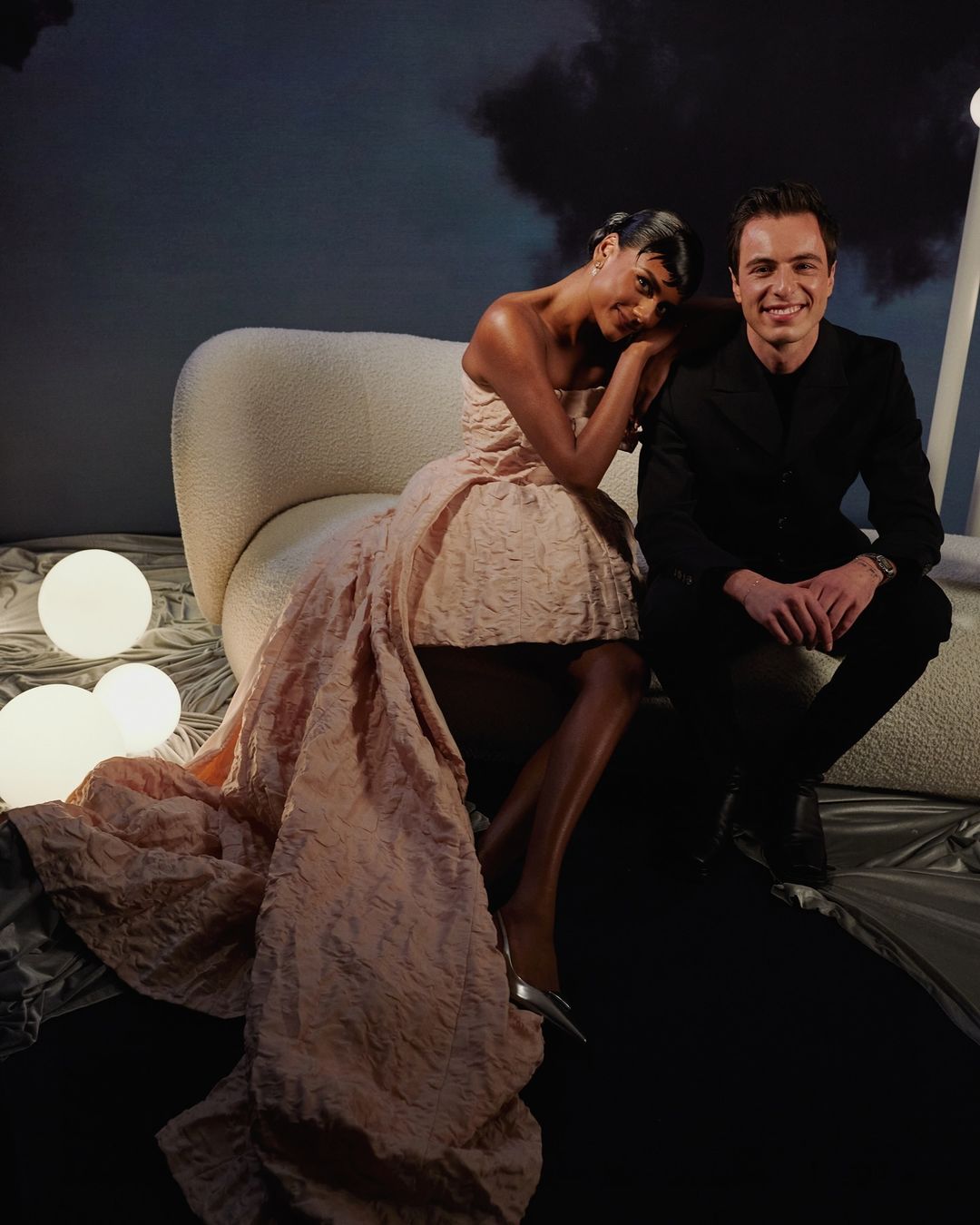 Marco Capaldo with presenter Simone Ashley