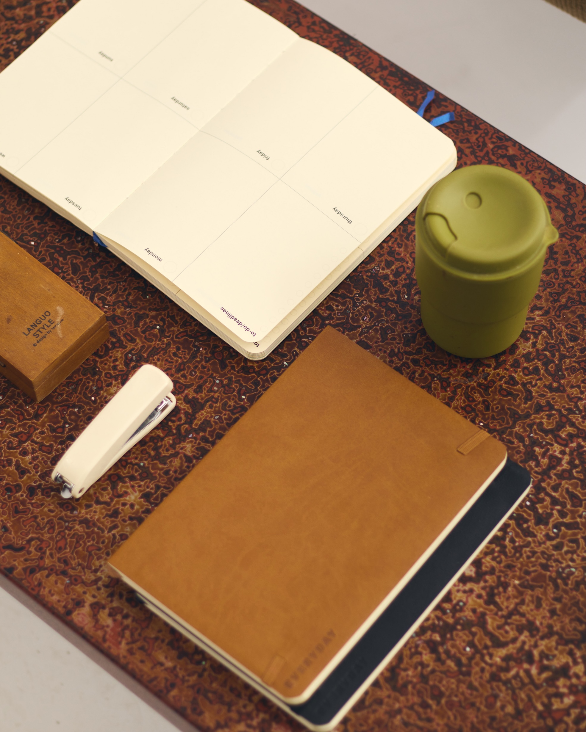 Pouf lifestyle organization brand by Winnie Wong and Toni Gonzaga everyday planners in Carbon, Bare, Camel, and Blush