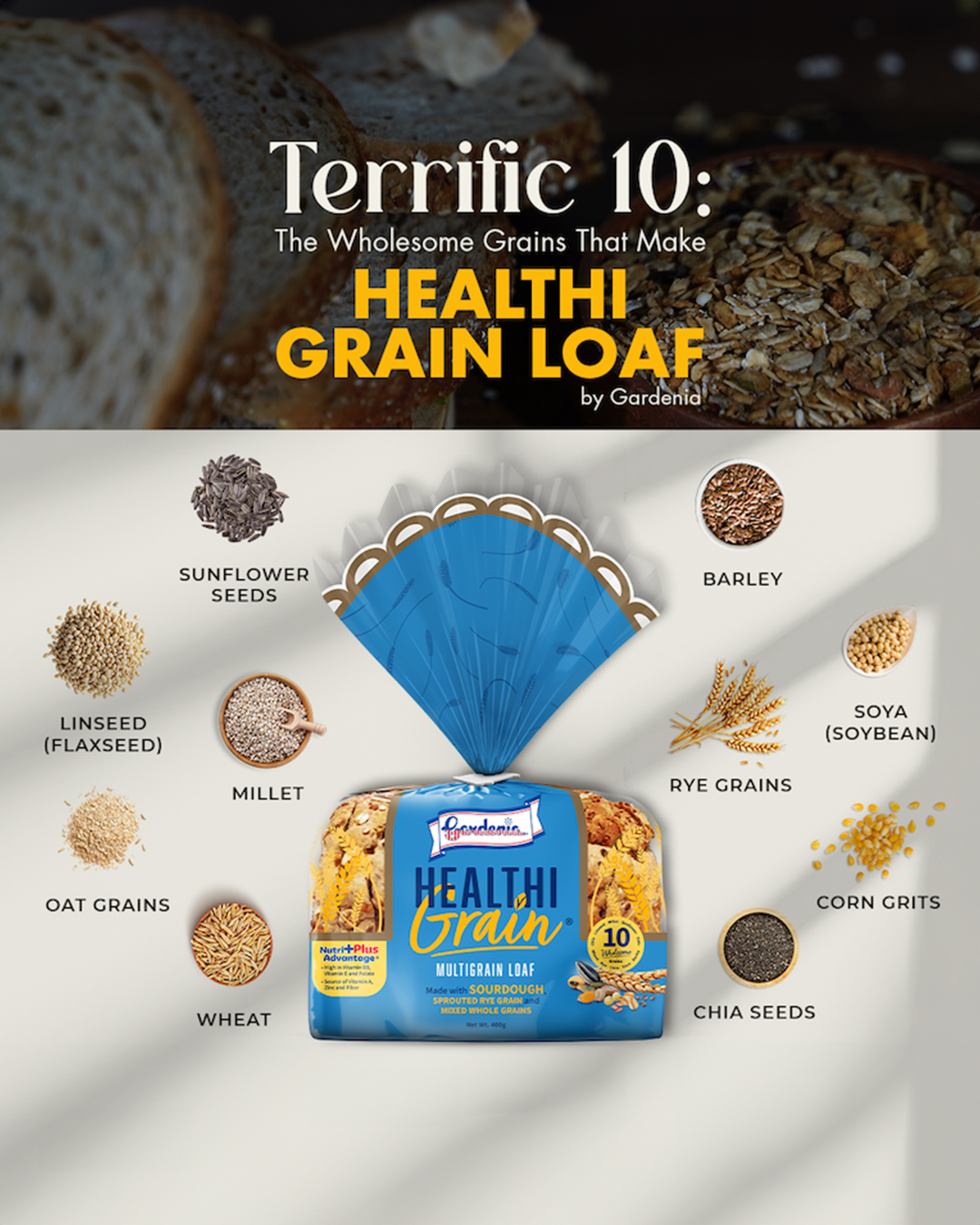 Gardenia HealthiGrain Multigrain Loaf grains bread