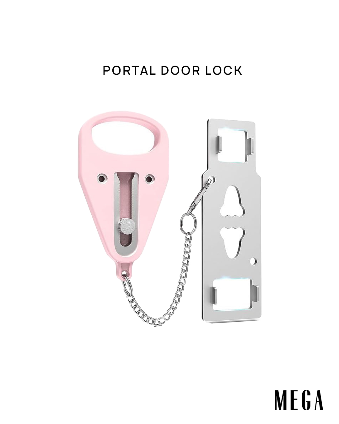 Portable door lock  traveling along young woman travel safety safe secure
