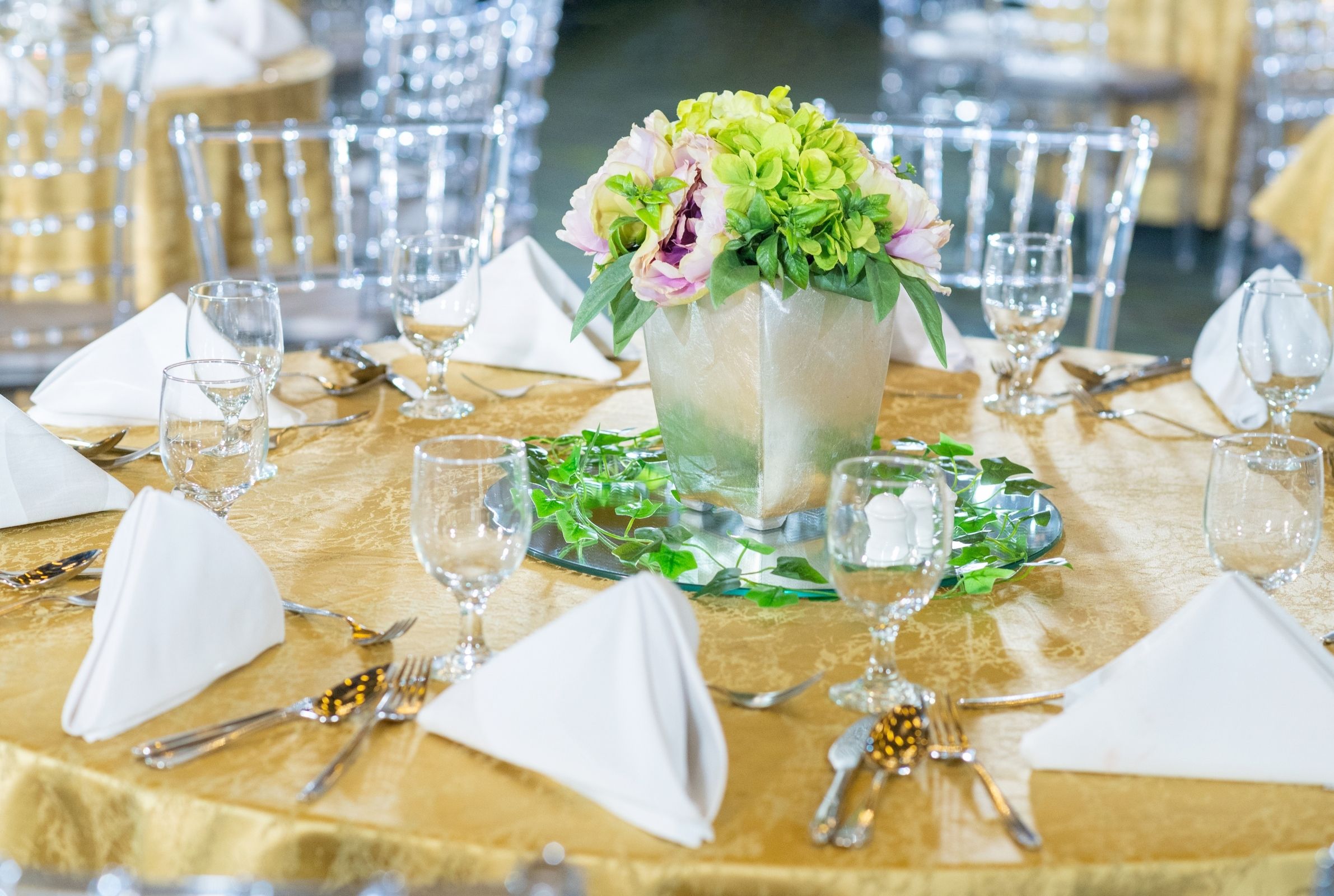 A table inside the Chardonnay Hall
