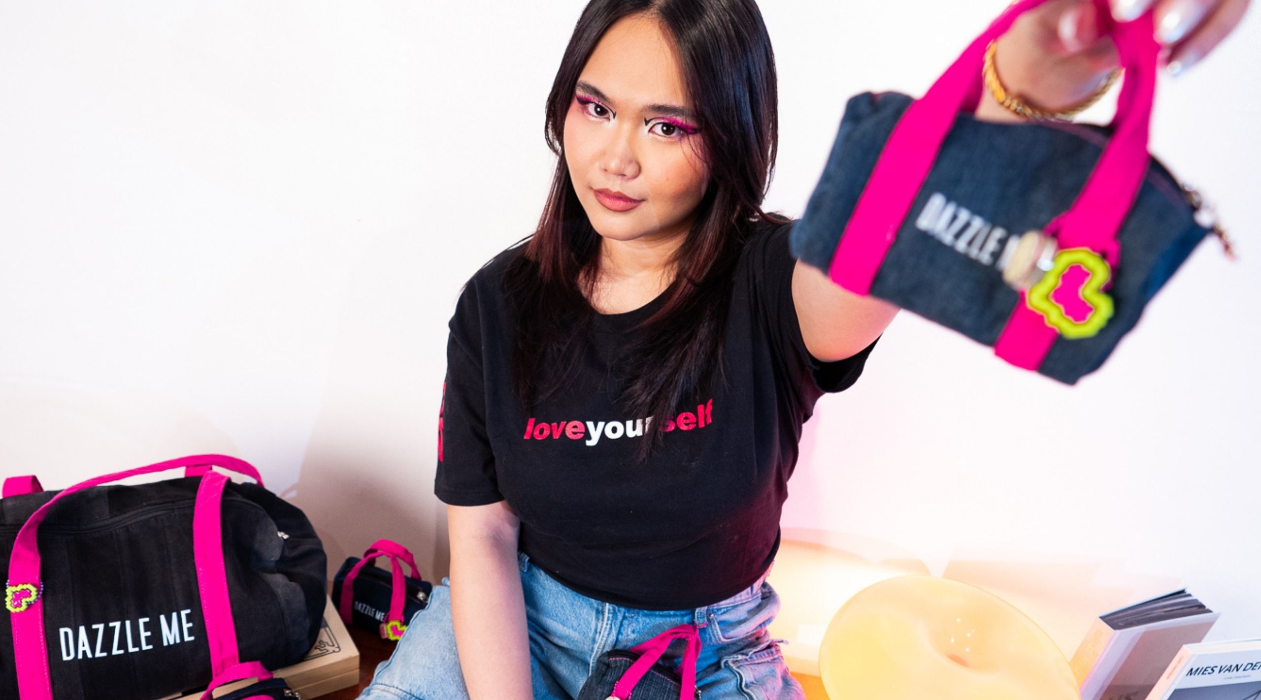 Model with Dazzle Me Bag Charms