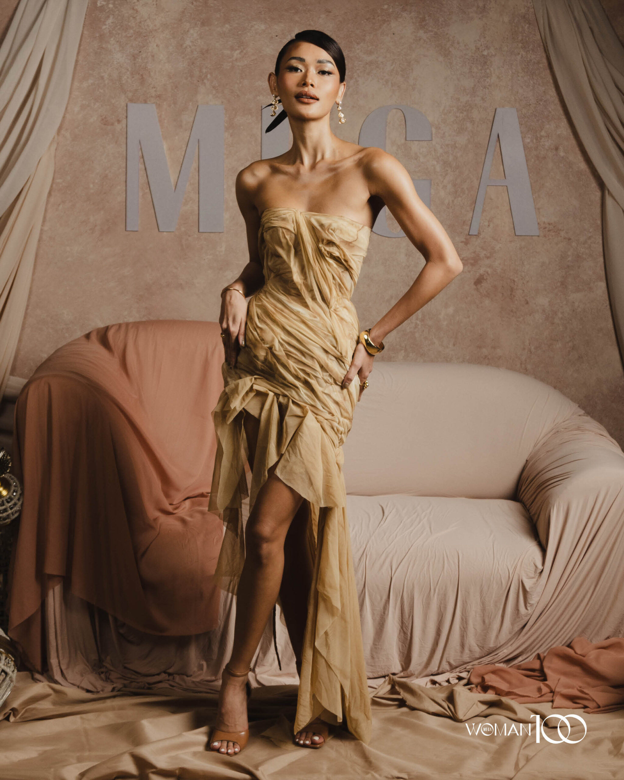 Maria Isabela Galeria in custom Mara Chua for the MEGA Woman 100 Gala