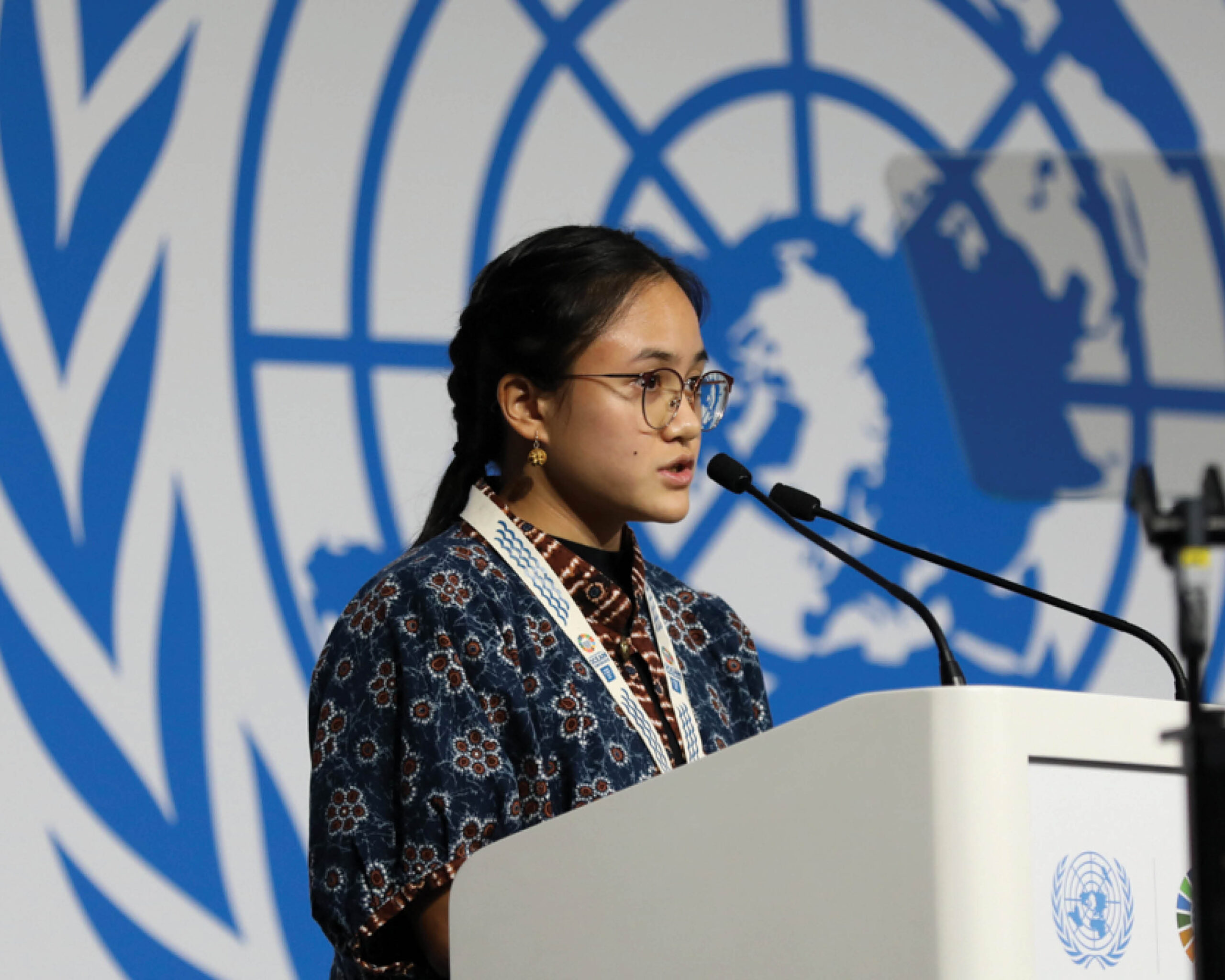 Brigitta Gunawan speaking at the United Nations Ocean Conference 