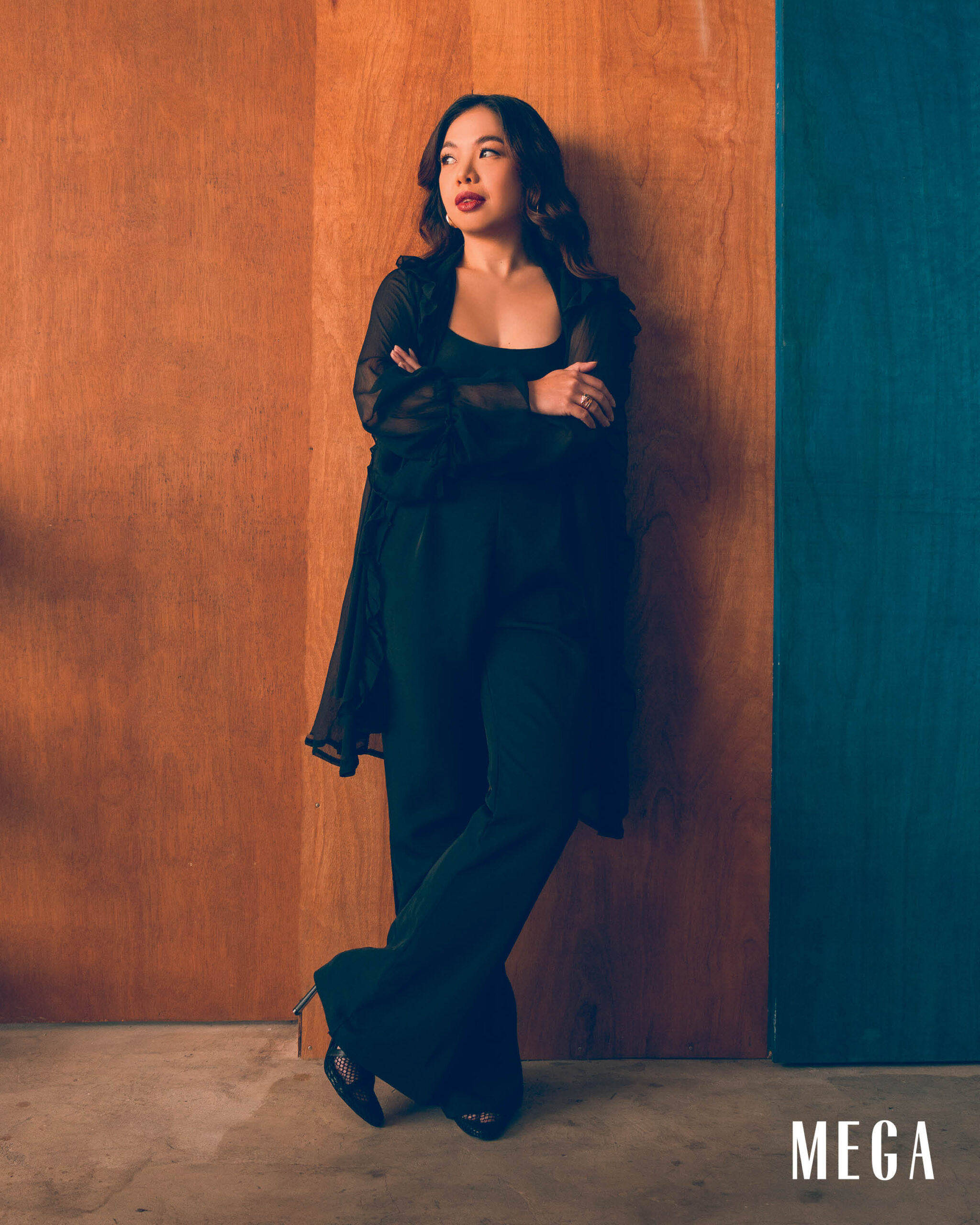 Dr. Rica Cruz is wearing  ZARA bodysuit and pants, BVLGARI rings, BOTTEGA VENETA stilettos, 