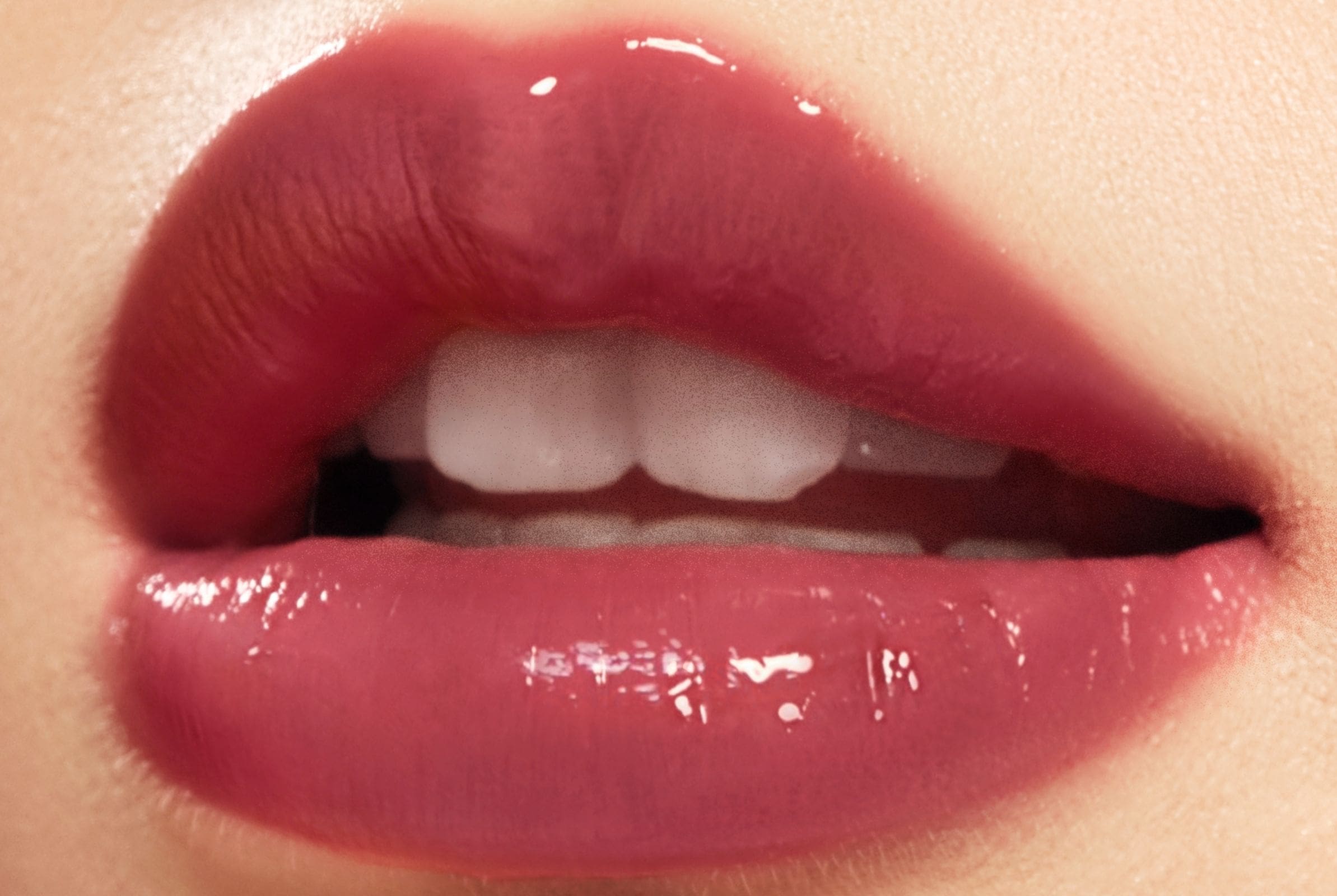 Lips having been swiped by the all-in-one lip pen