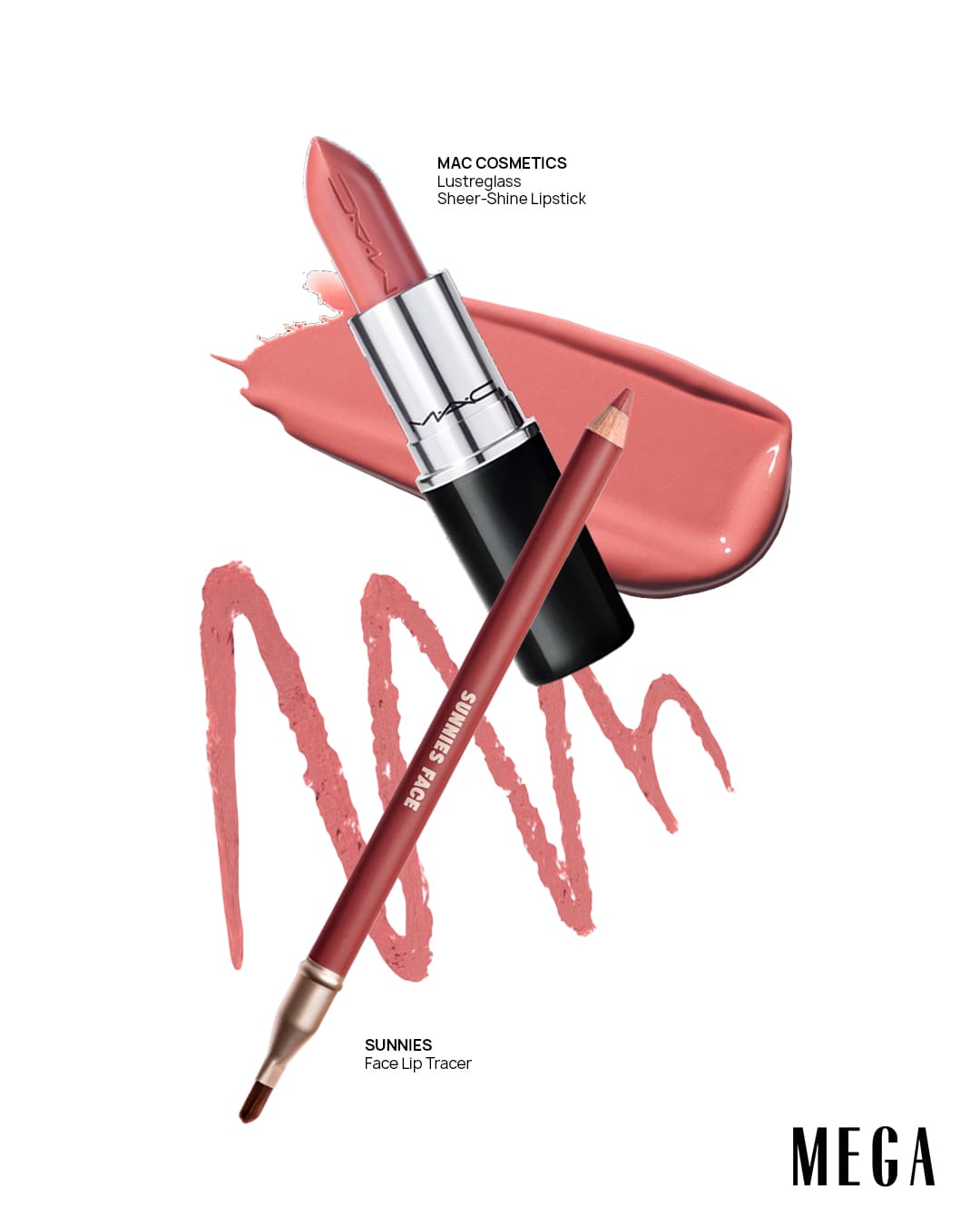 Sunnies Face Lip Tracer + MAC Cosmetics Lustreglass Sheer-Shine Lipstick  