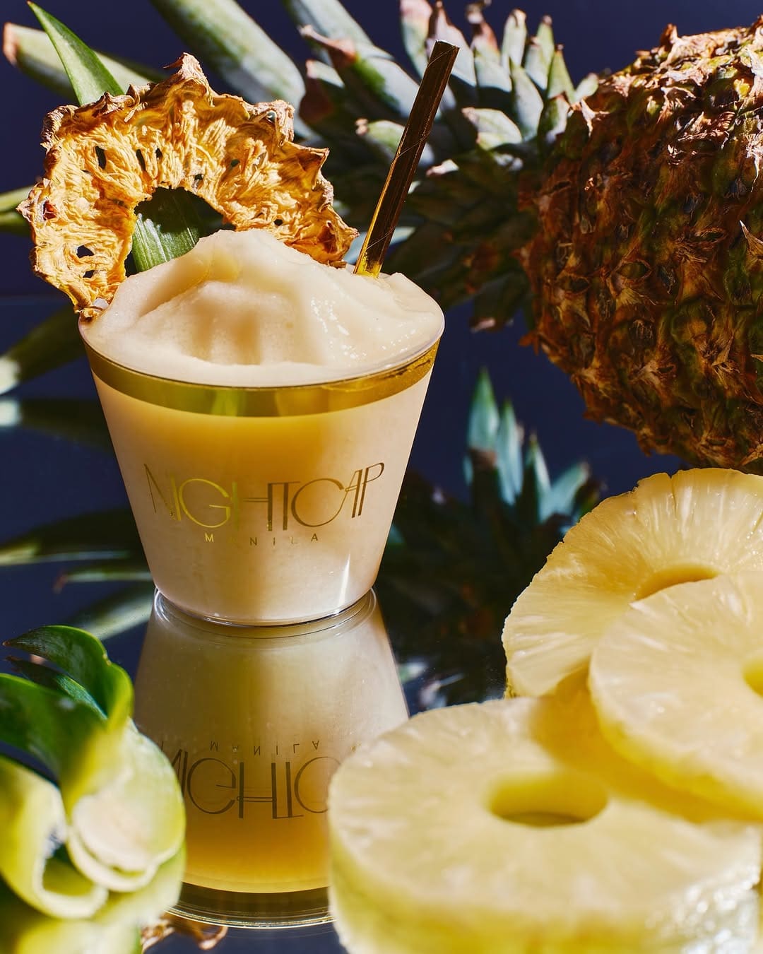 Nightcap’s Piña Colada, made of coconut, pineapple, and rum