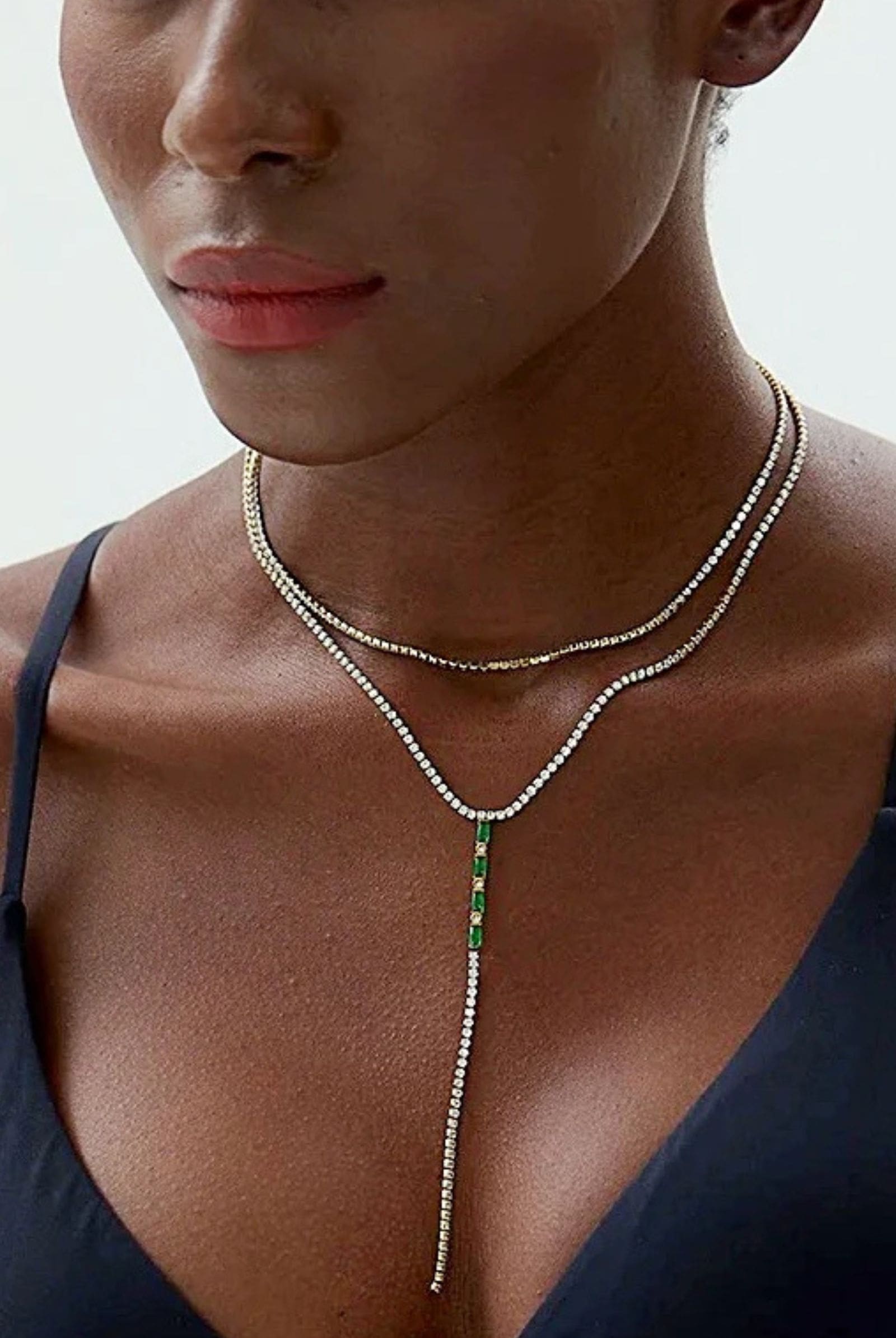 Mazee Amber Lariat Dia Necklace