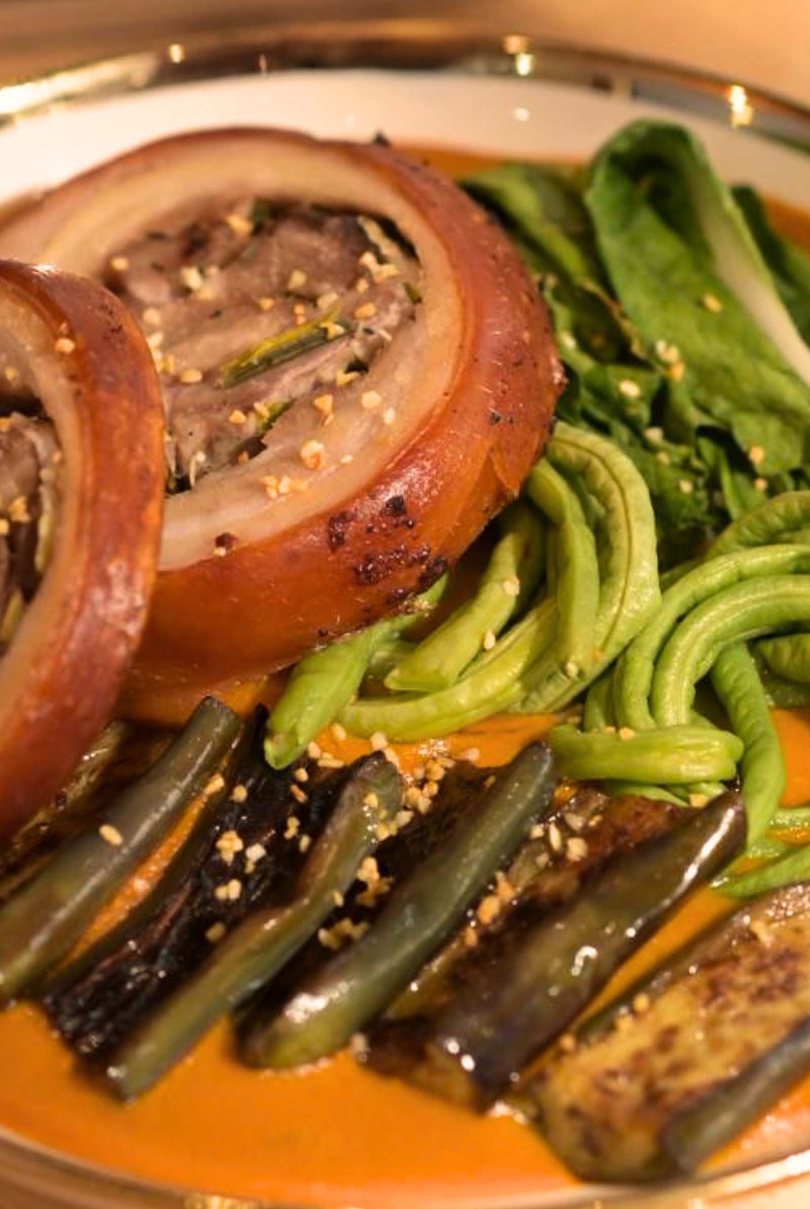 A dish of Kare-Kare Pancetta served at Racinà's restaurant
