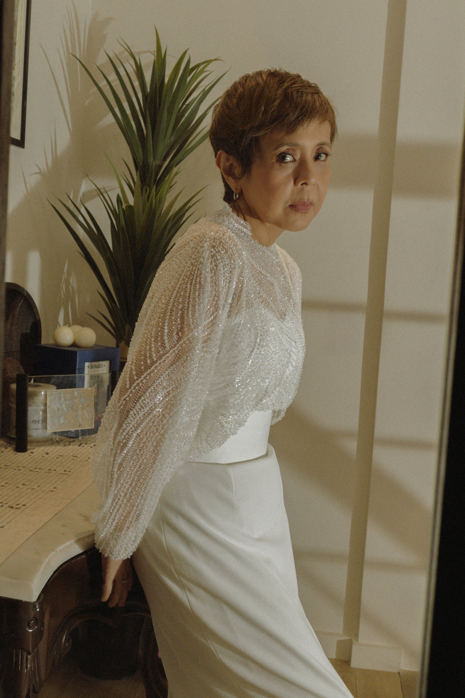 Styled by Leanne Ledesma and Steven Coralde. Makeup by Mayesa delos Santos. Hair by Rudolf Davalos. Outfit by Jun Escario. Jewelry by Tiffany.