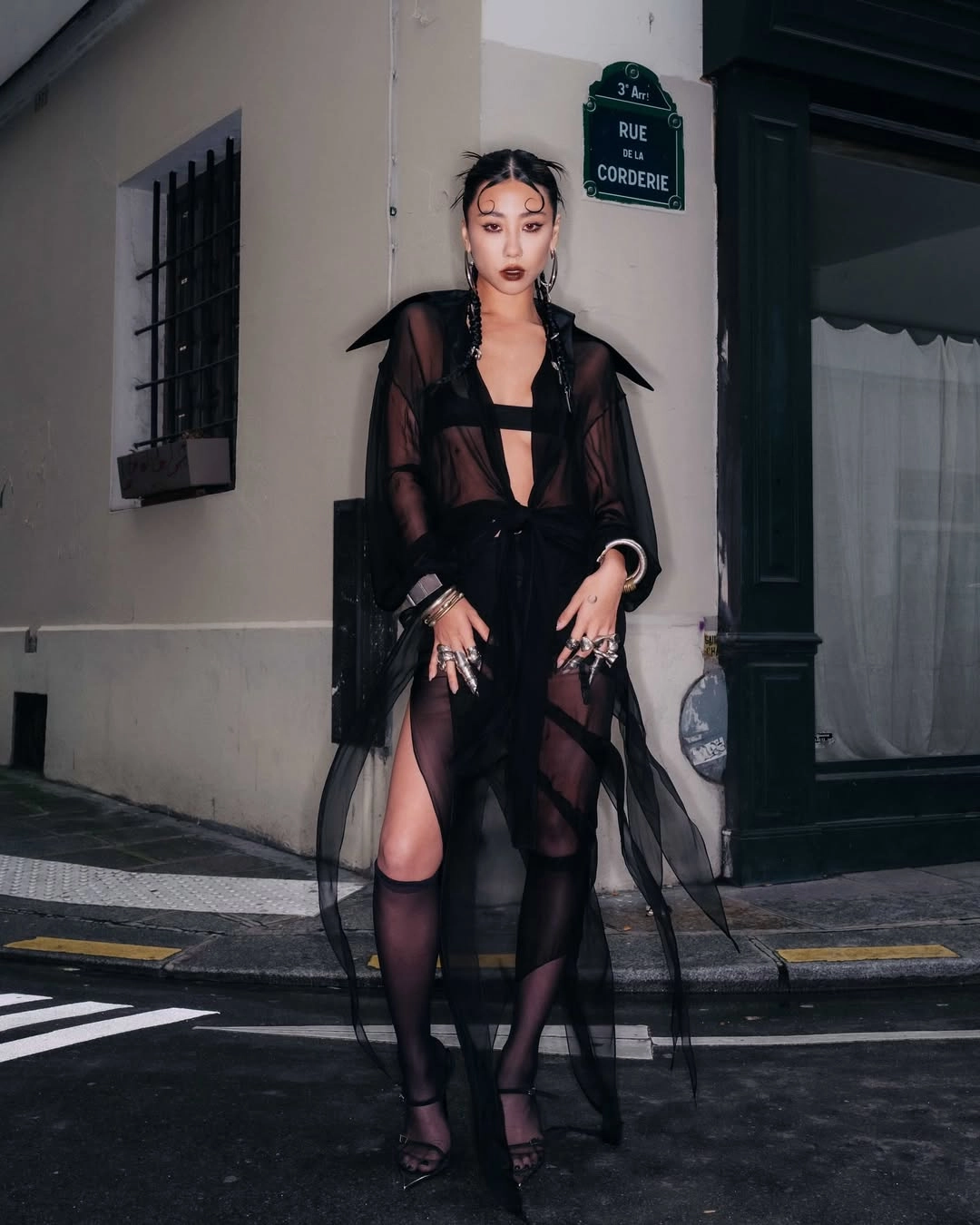 Mae Tan for Mugler's 50th Anniversary during Paris Fashion Week 2024