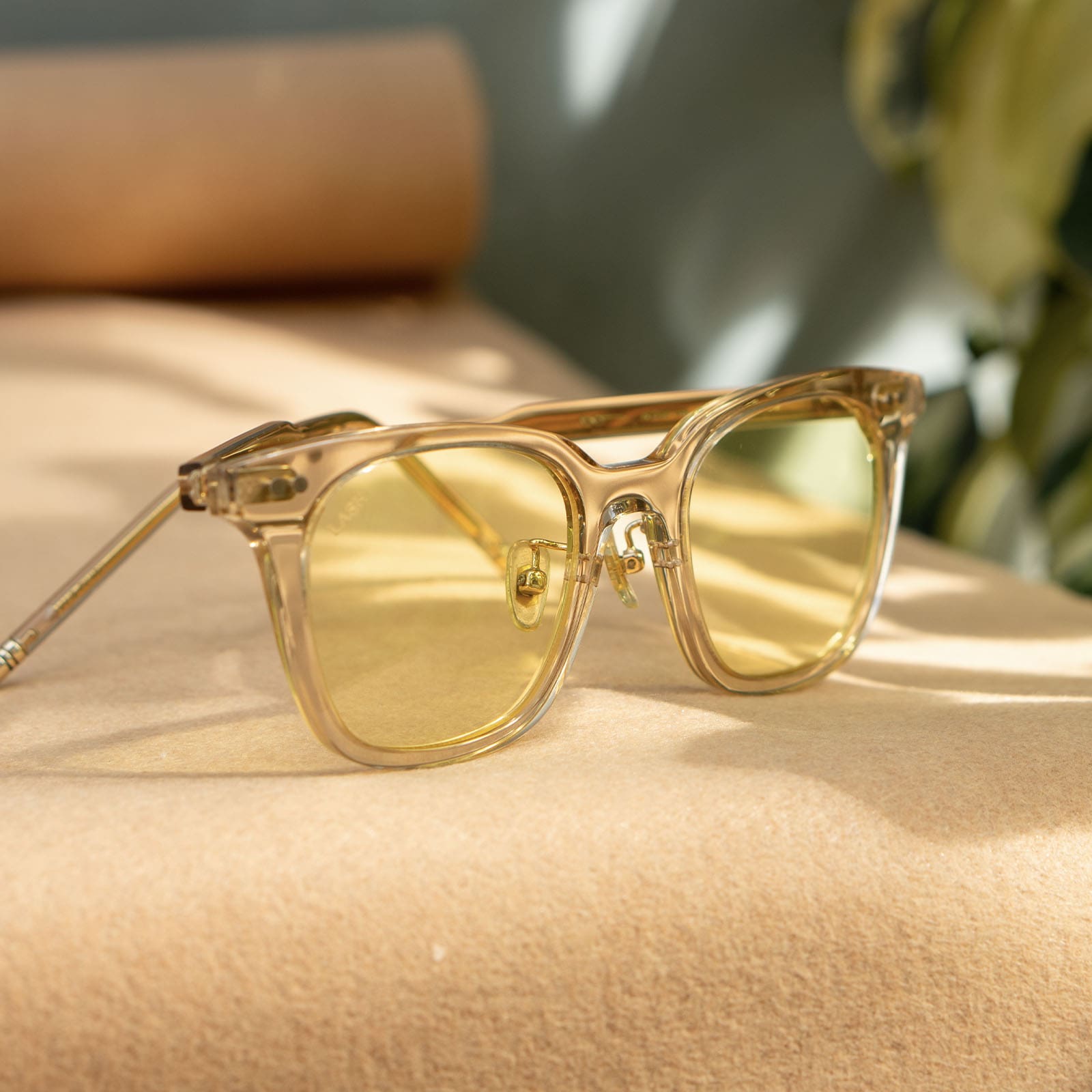 Yellow framed sunglasses