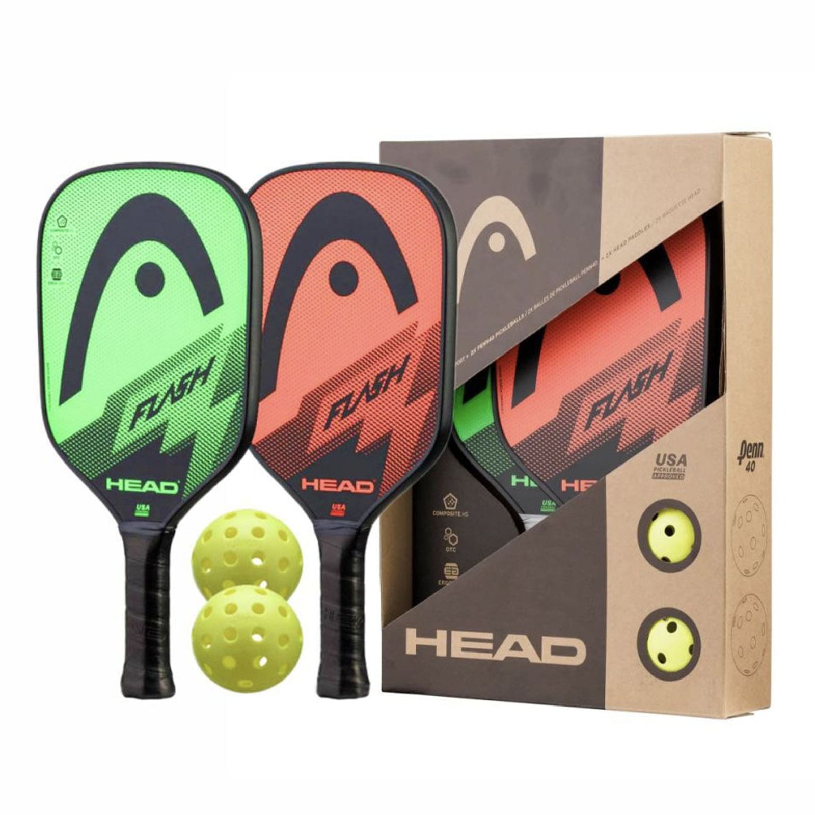 A pickle ball equipment set