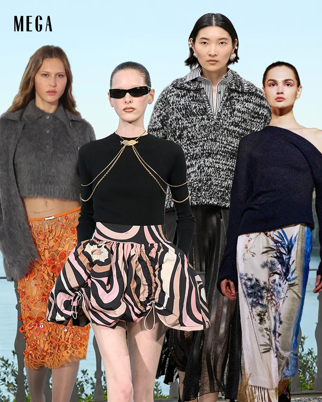 fashion trend 2025 statement skirts gucci, pucci, brandon maxwell, dior