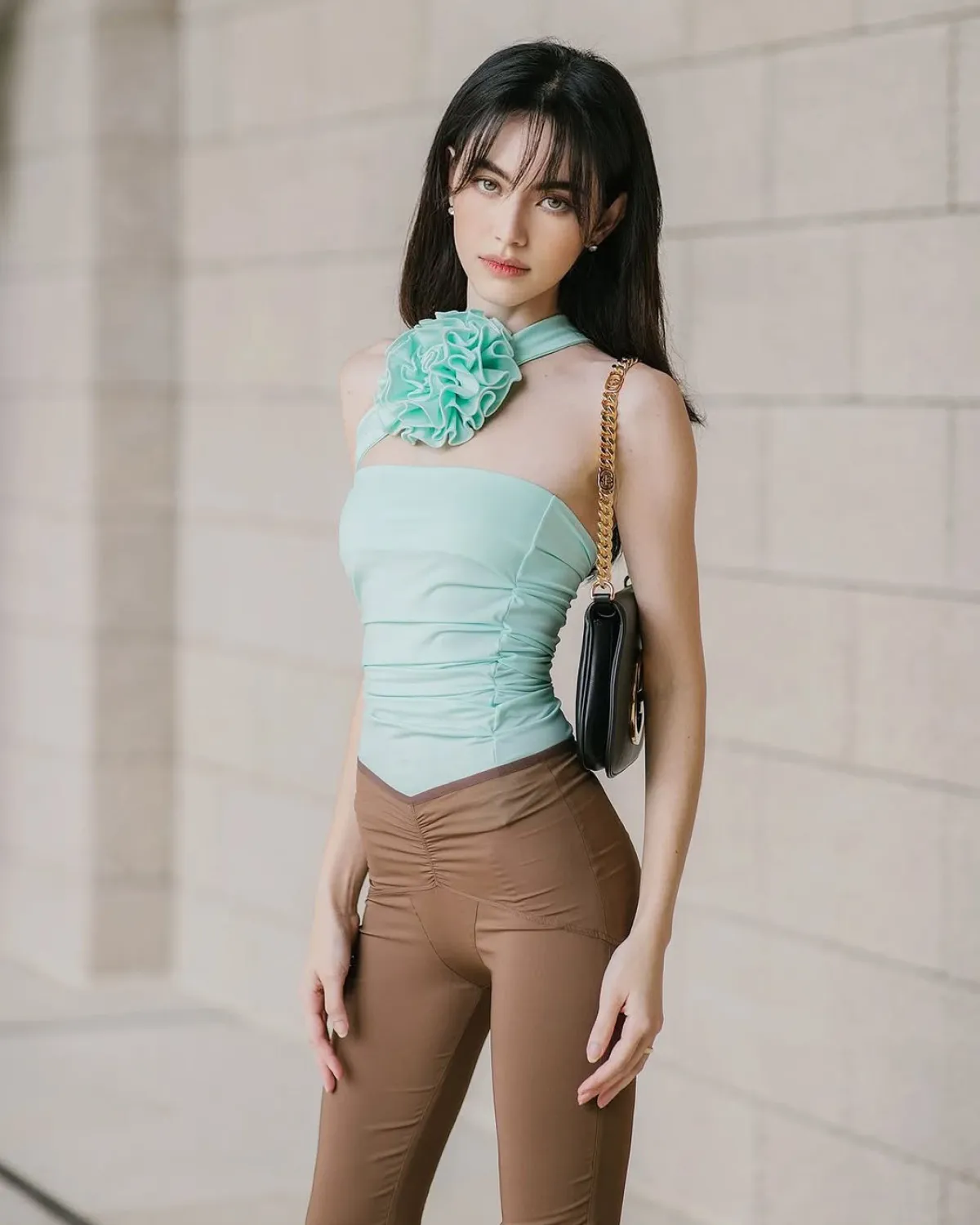 Davika in Fancì Club's Rosé Tube Top 