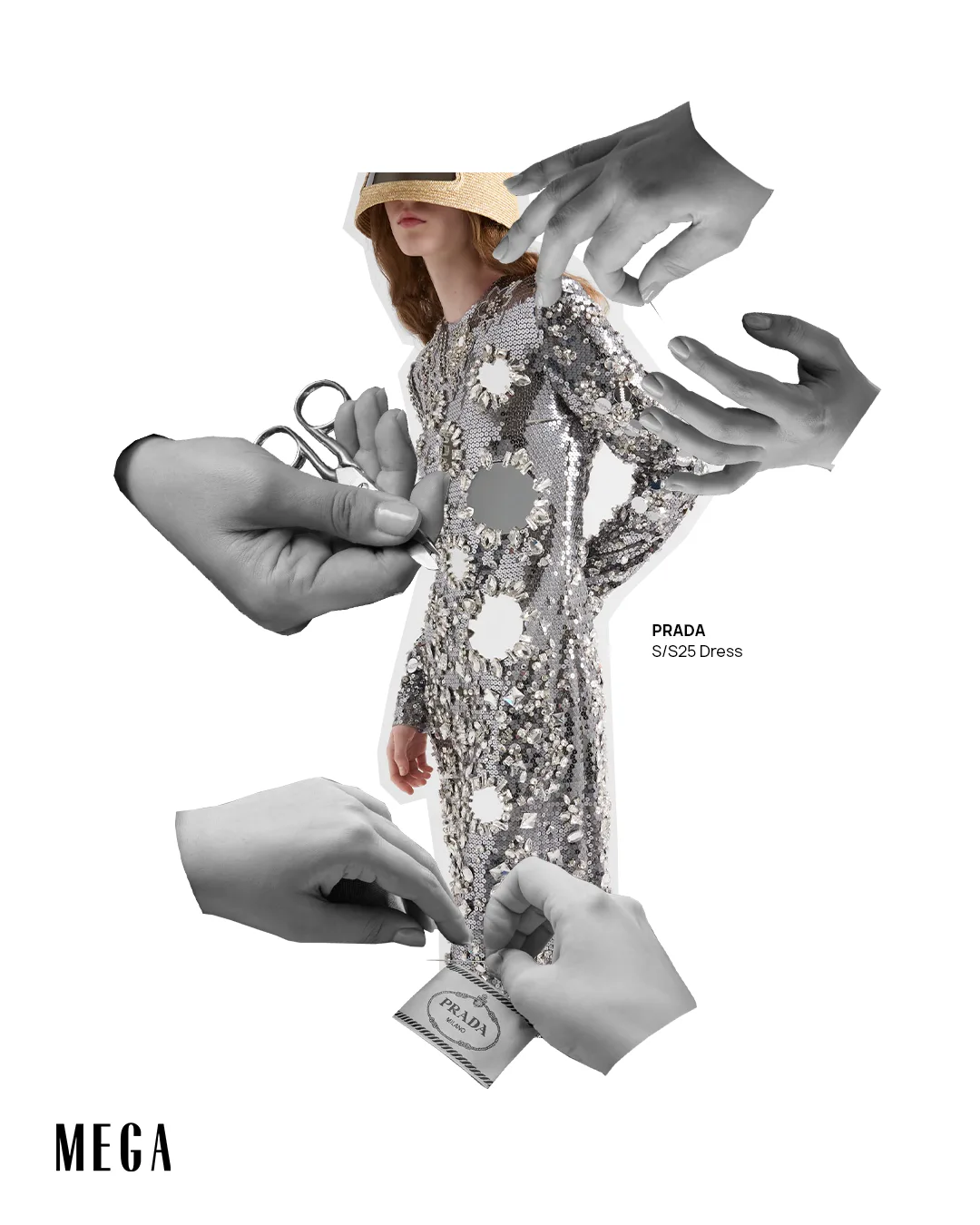 Behind the scenes studio fashion Prada dress