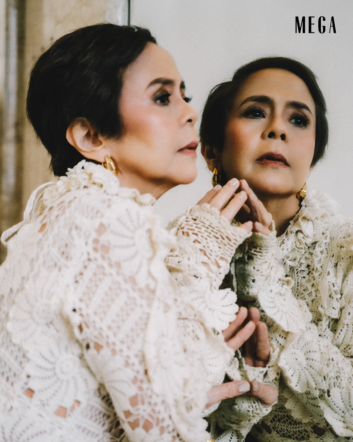dolly de leon wears a crochet dress by MALIGAYA CLOTHING CO