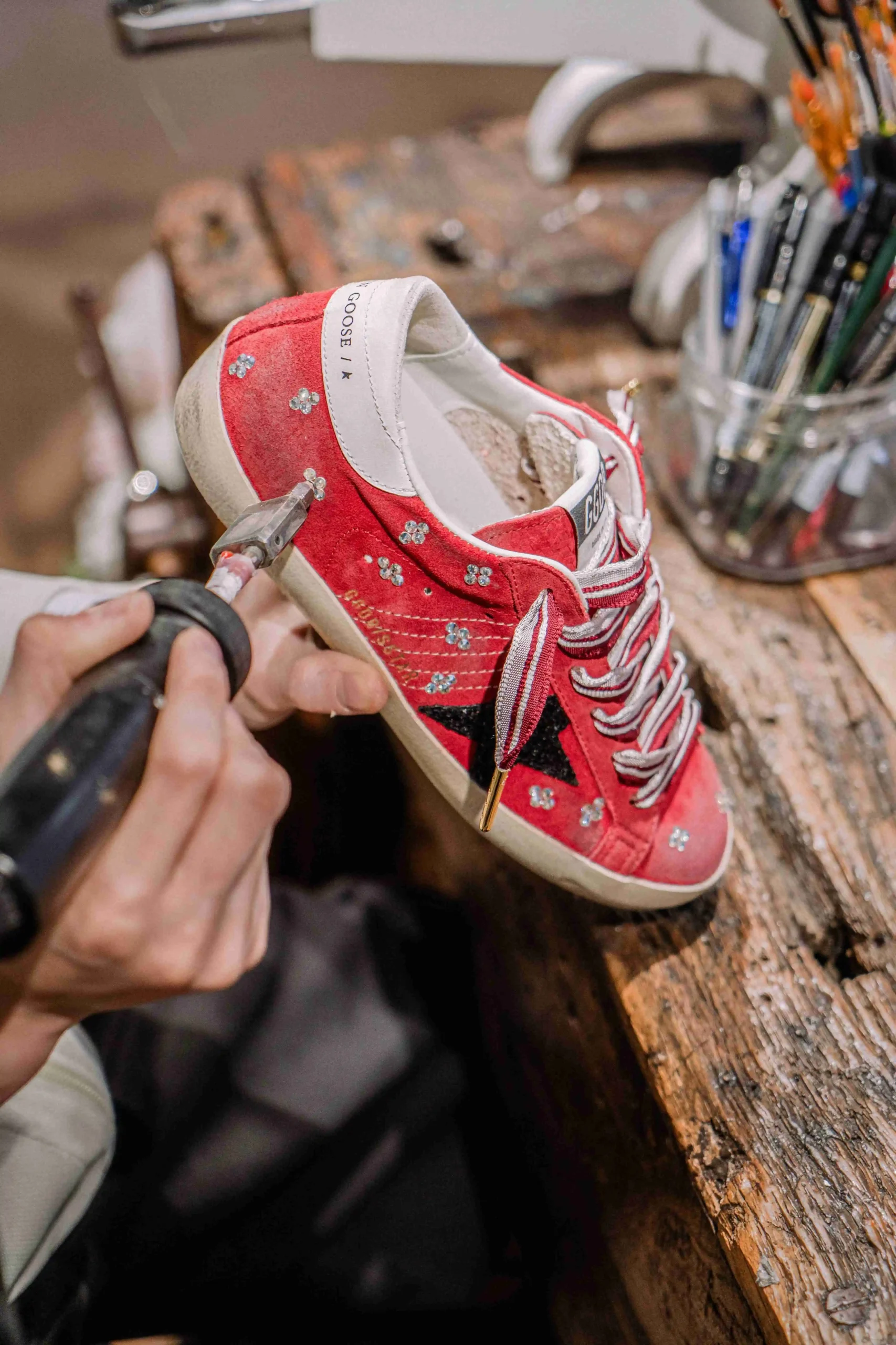 golden goose pop up greenbelt customization shoes