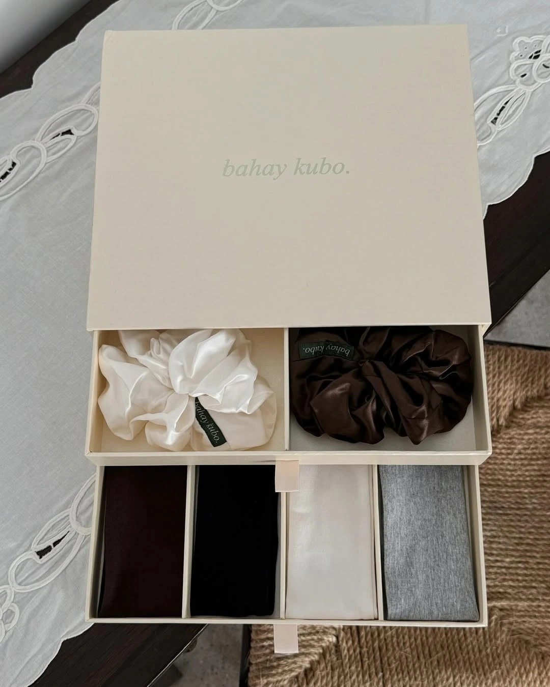 bahay kubo’s ‘Bahay collection’, which includes an array of silk scrunchies and cotton headbands 