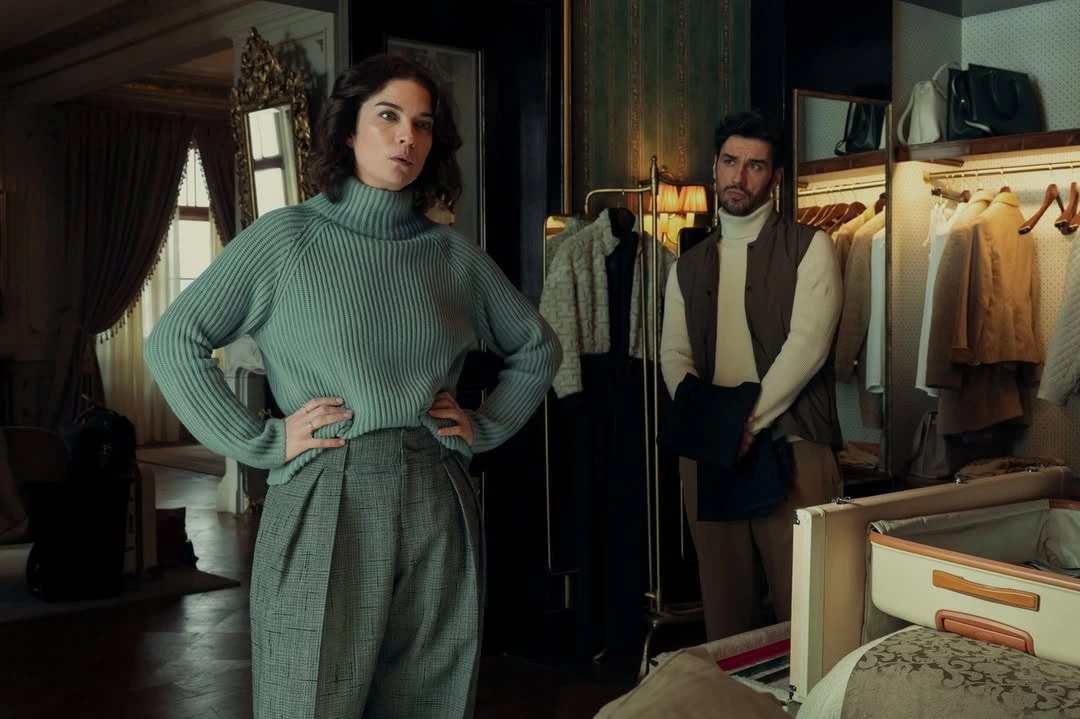 Annie Murphy and Aras Aydin serving tension you can cut with a knife