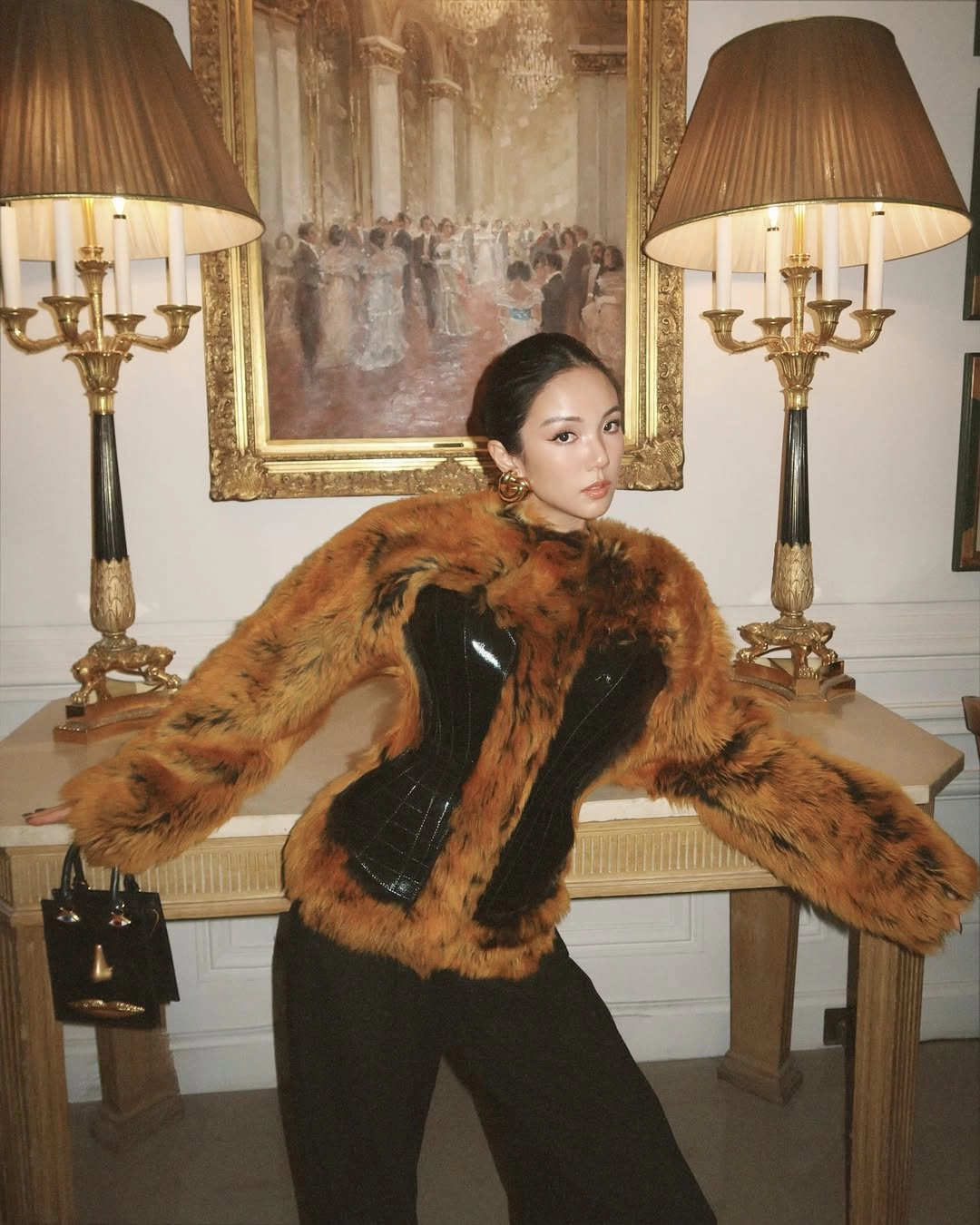Yoyo Cao at the Schiaparelli F/W25 Show at Paris Fashion Week
