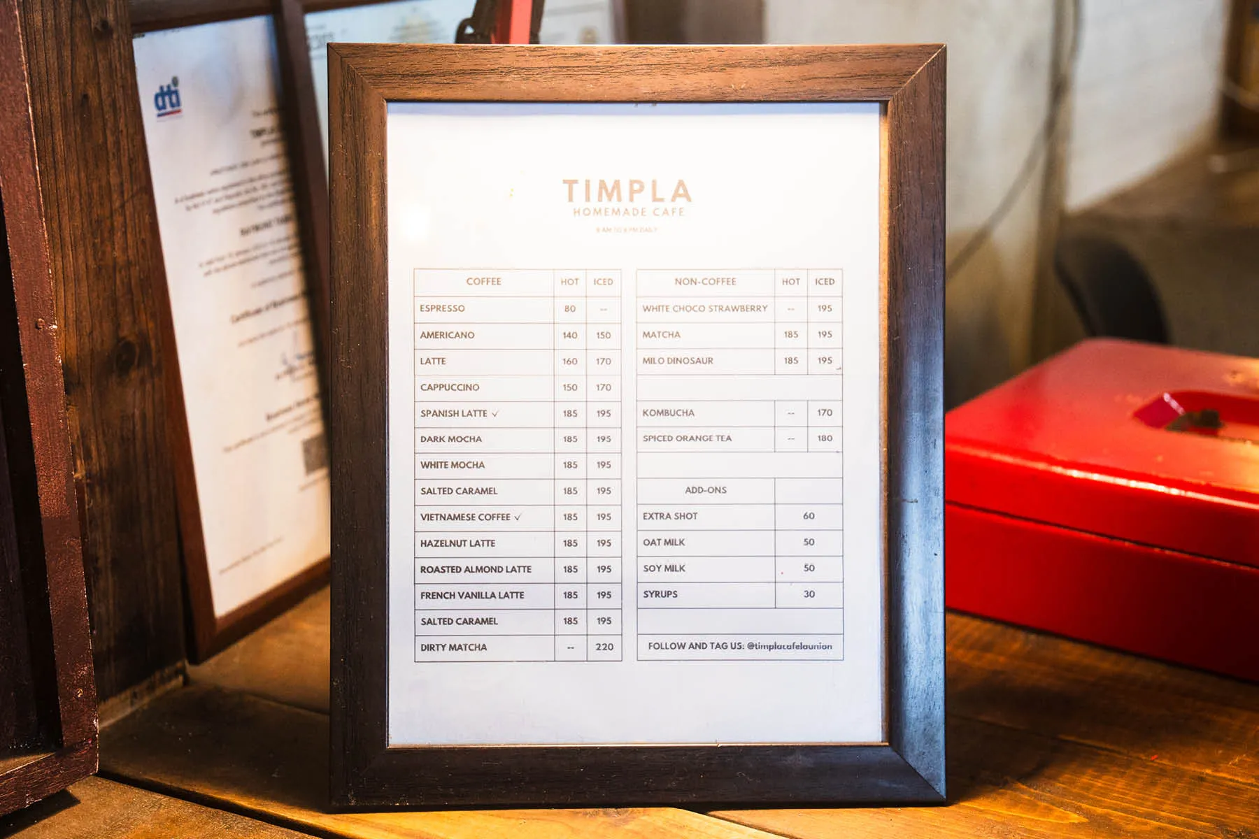 Timpla La Union Menu