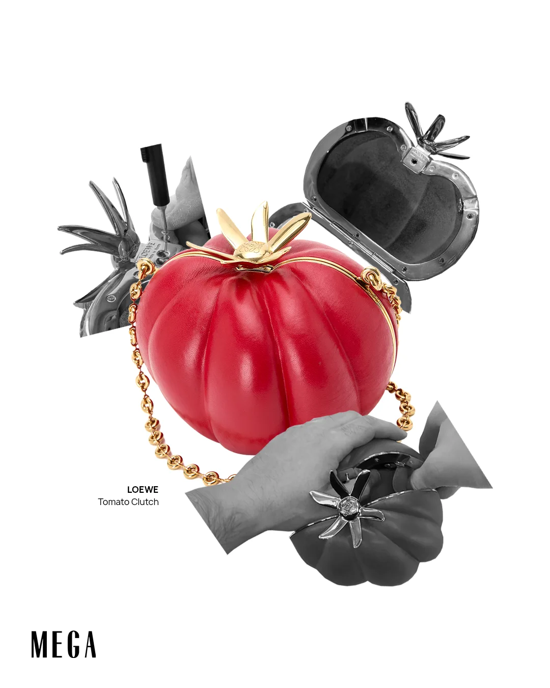 Behind the scenes studio fashion Loewe clutch