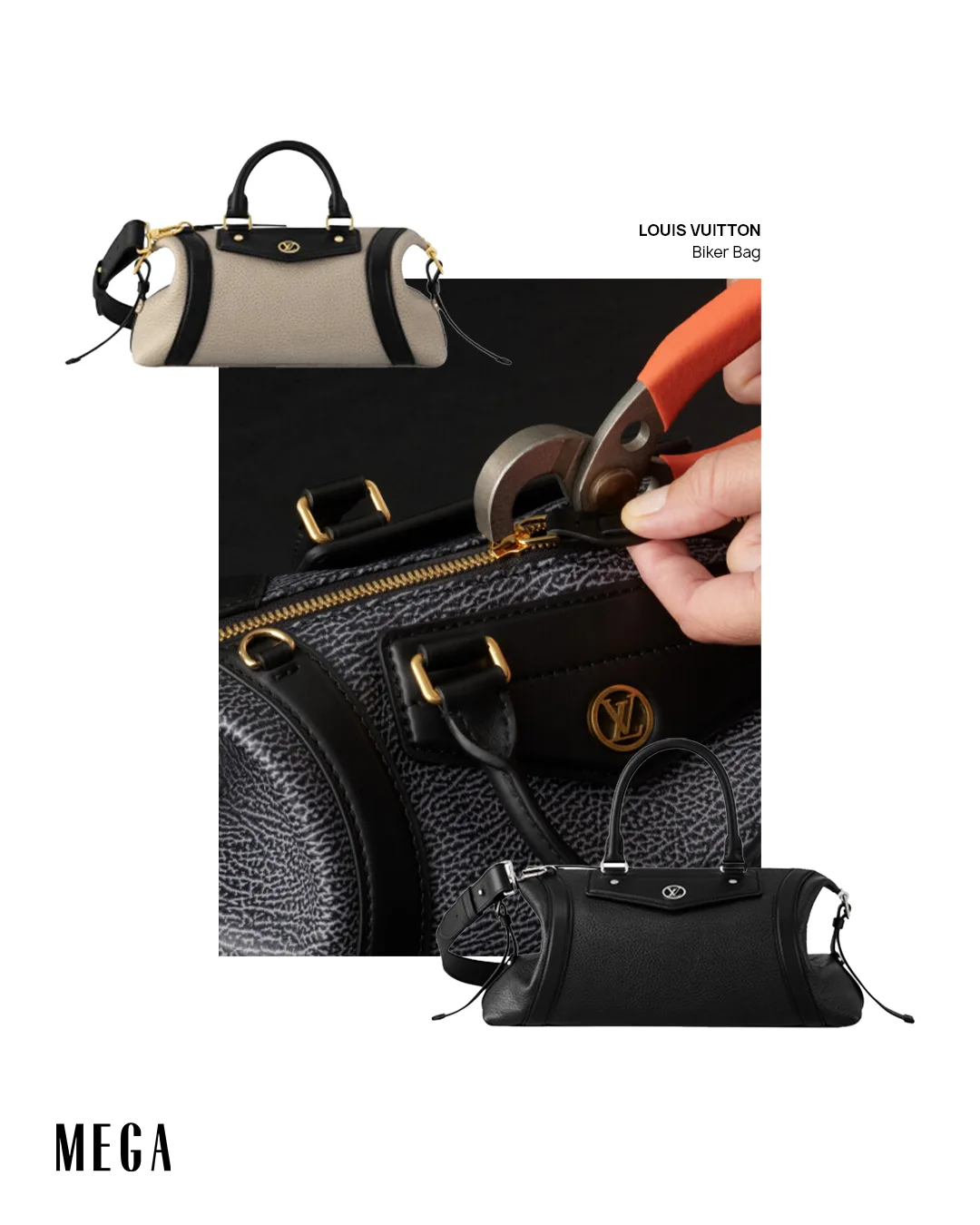 Behind the scenes studio fashion Louis Vuitton biker bag