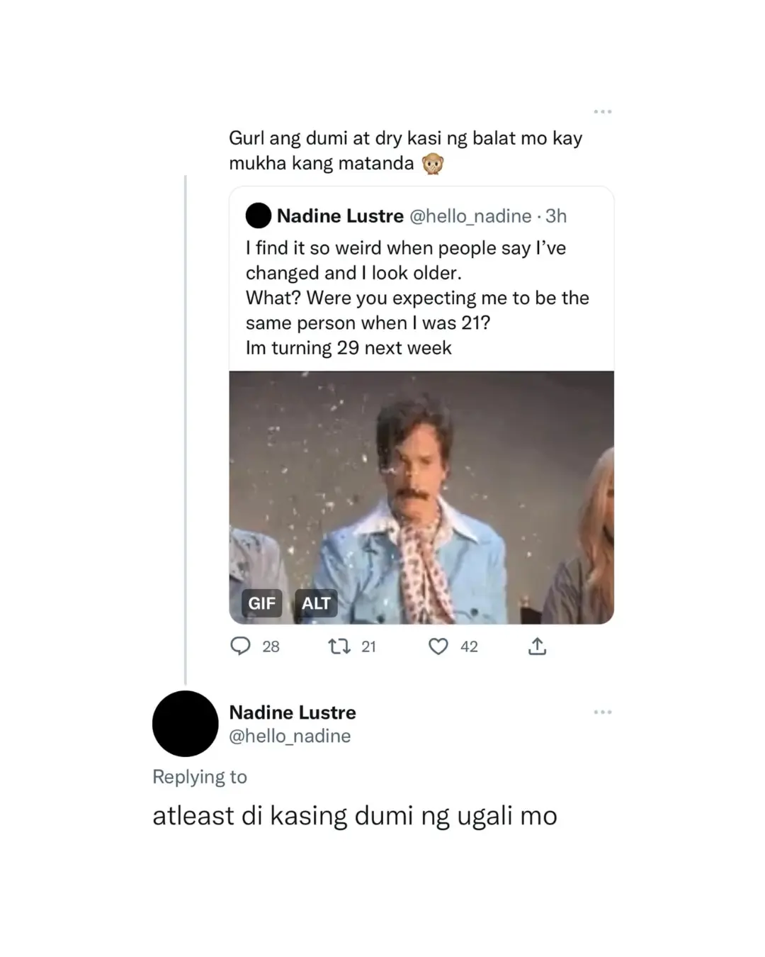 Nadine Lustre claps back
