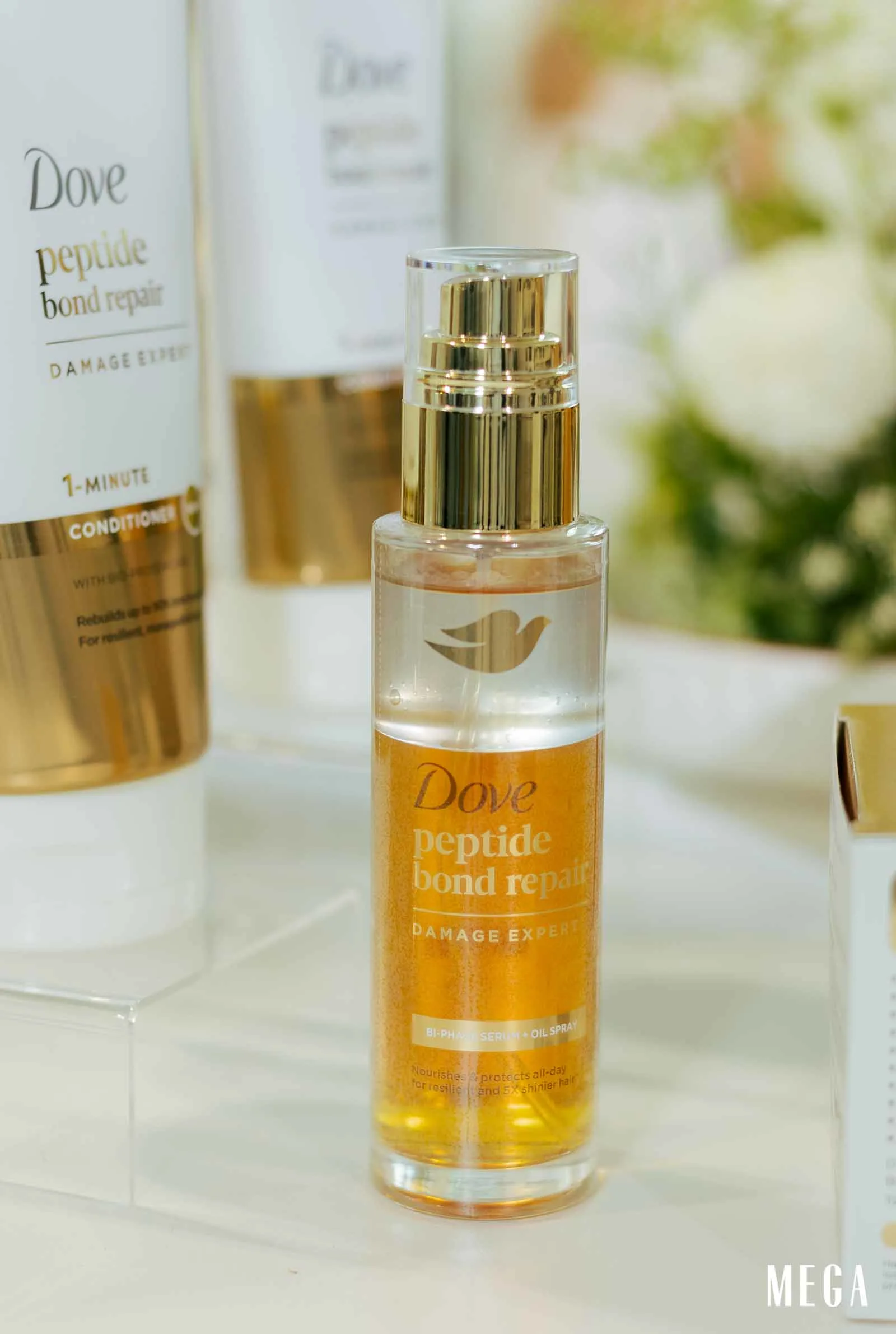 the newest collection features a bi-phase serum + oil spray