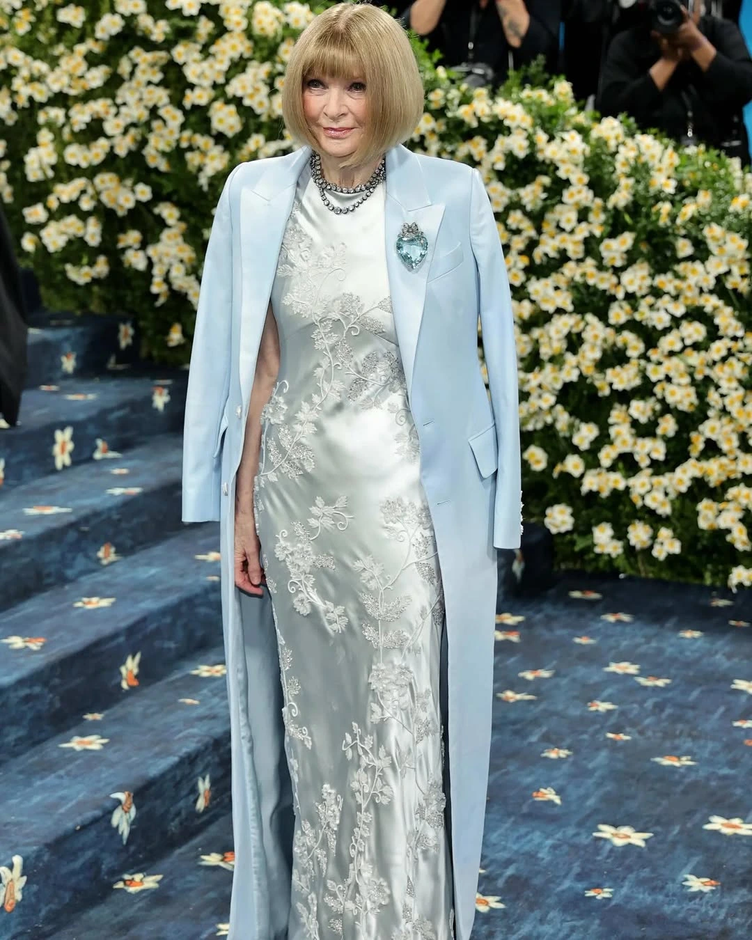 Anna wintour exists Vogue in Louis Vuitton at met gala 2025