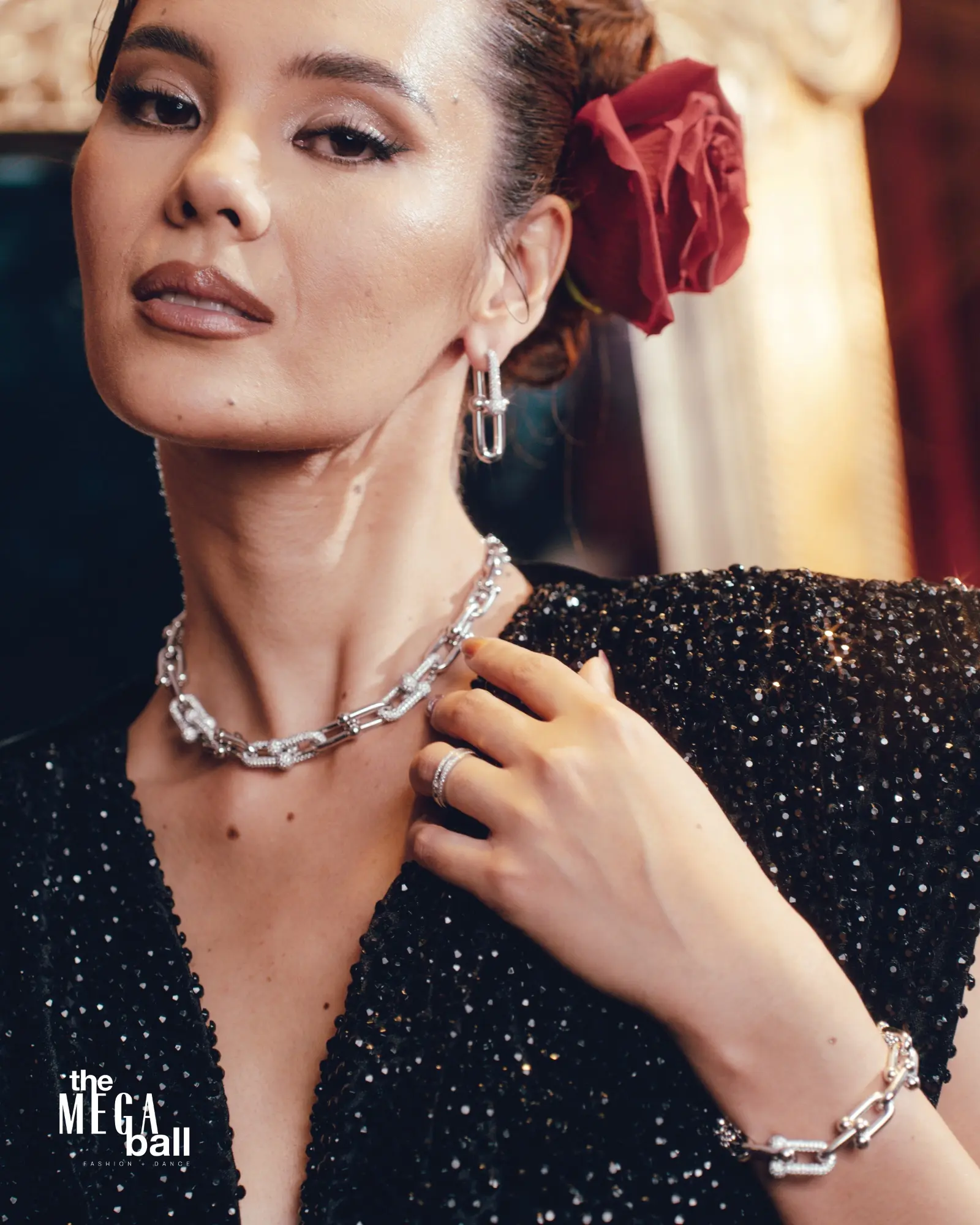Catriona Gray wearing pieces from Tiffany & Co.’s newest line, HardWear