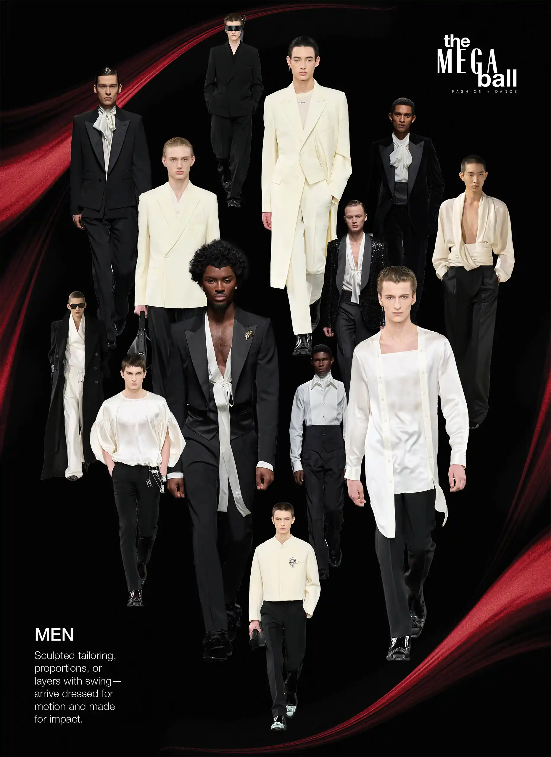 The men are expected to wear dance-ready garments in MEGA Ball 2025