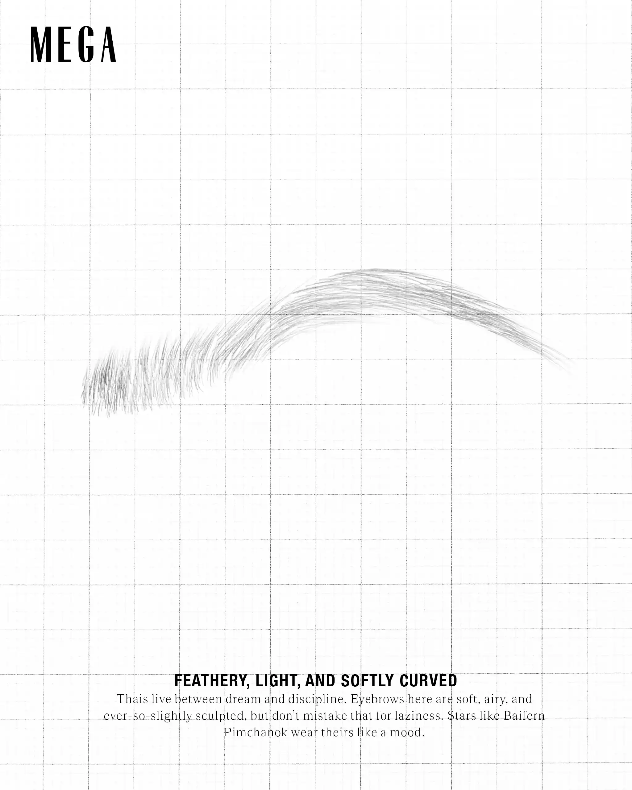 Feathery, Light, and Softly Curved Eyebrows