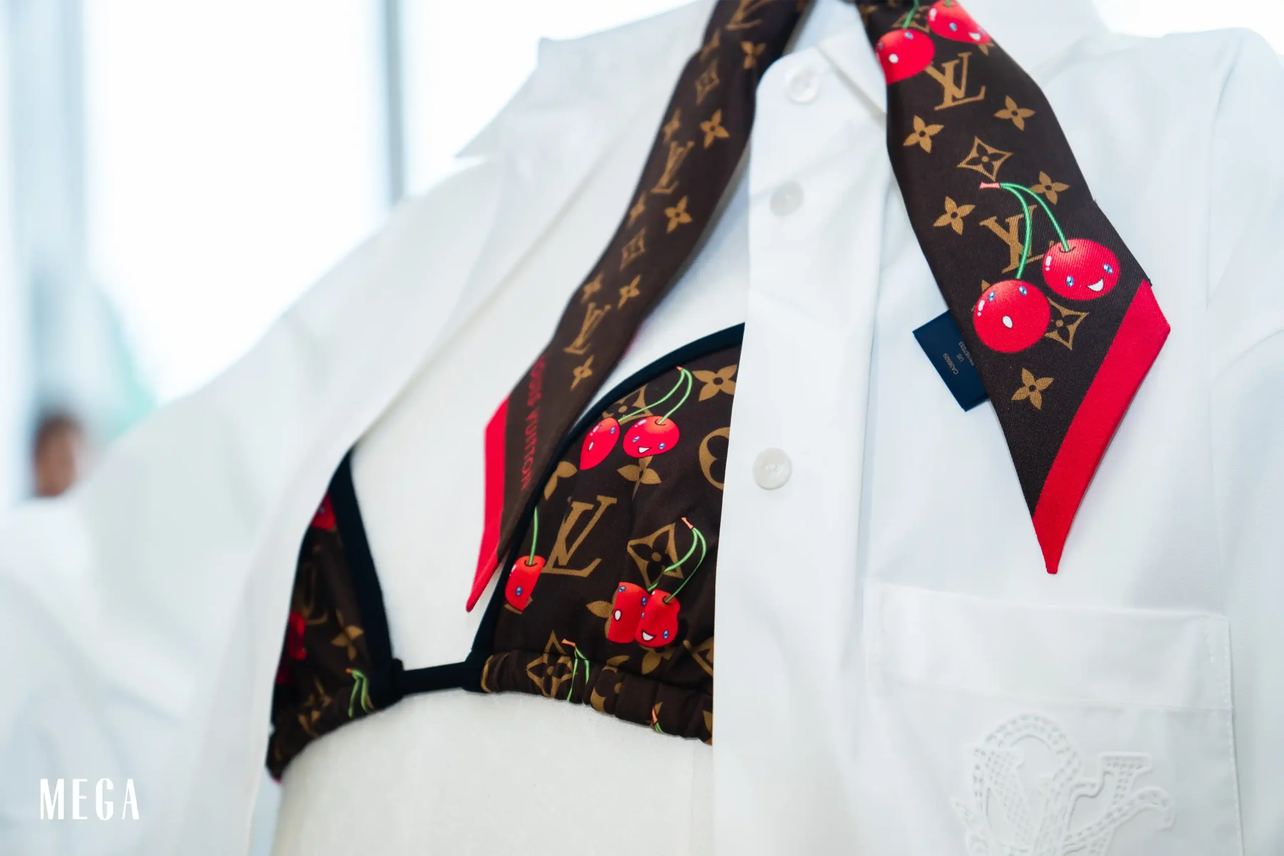 Cherry is a dominant motif for the limited-edition collaboration for this capsule LV RESORT 2025