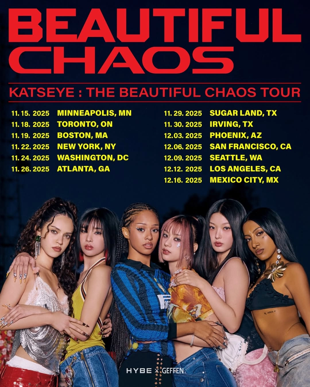 KATSEYE's upcoming "Beautiful Chaos" tour