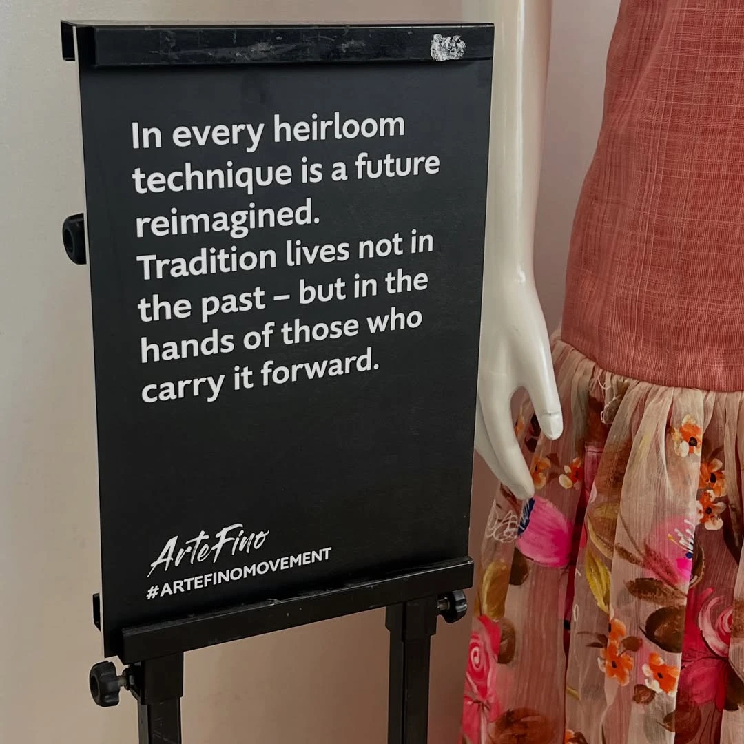 A relevant quote next to Zarah Juan’s station at the media launch of artefino lounge 2025 